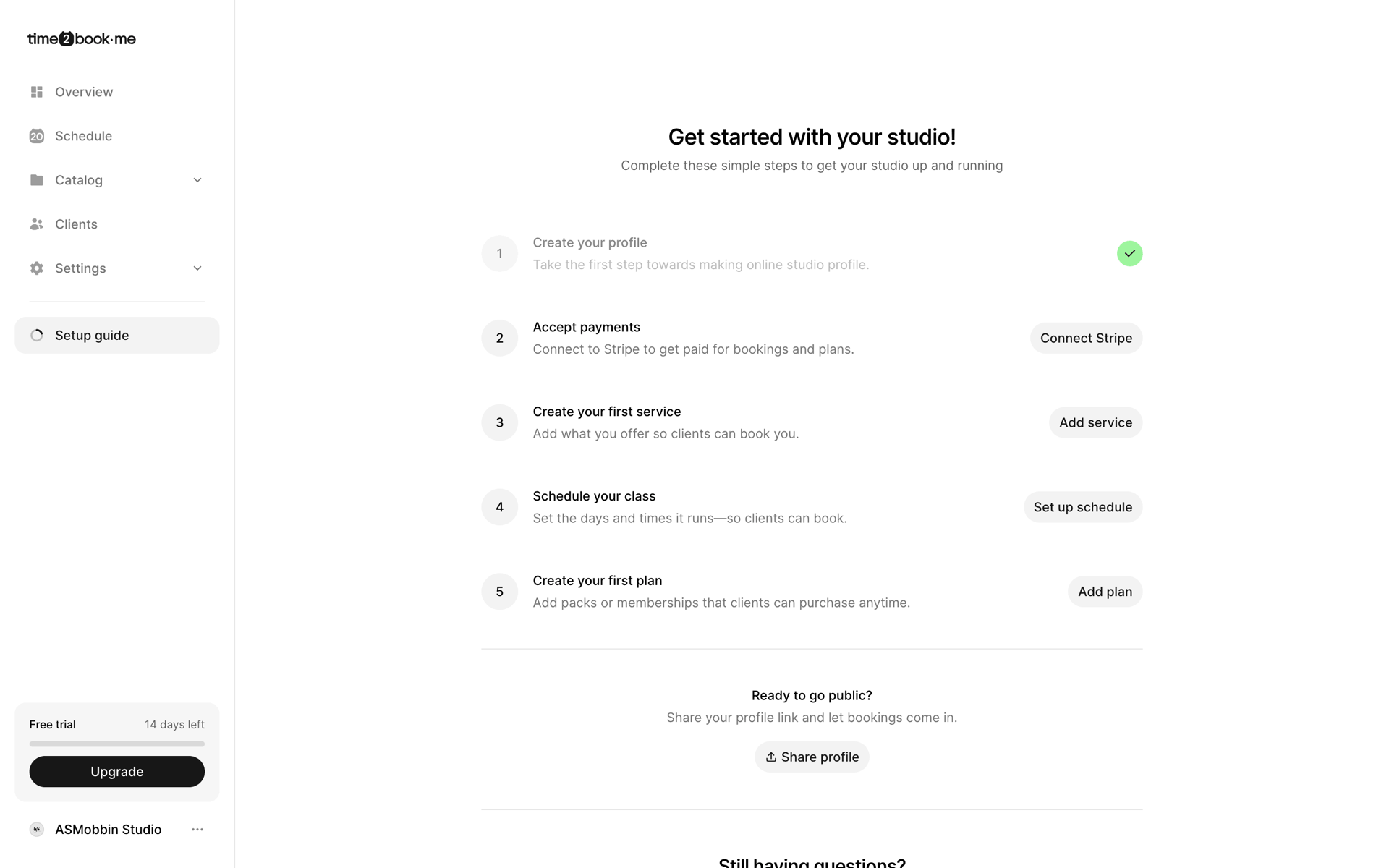 Time2book Web Health & Fitness interface screenshot 10