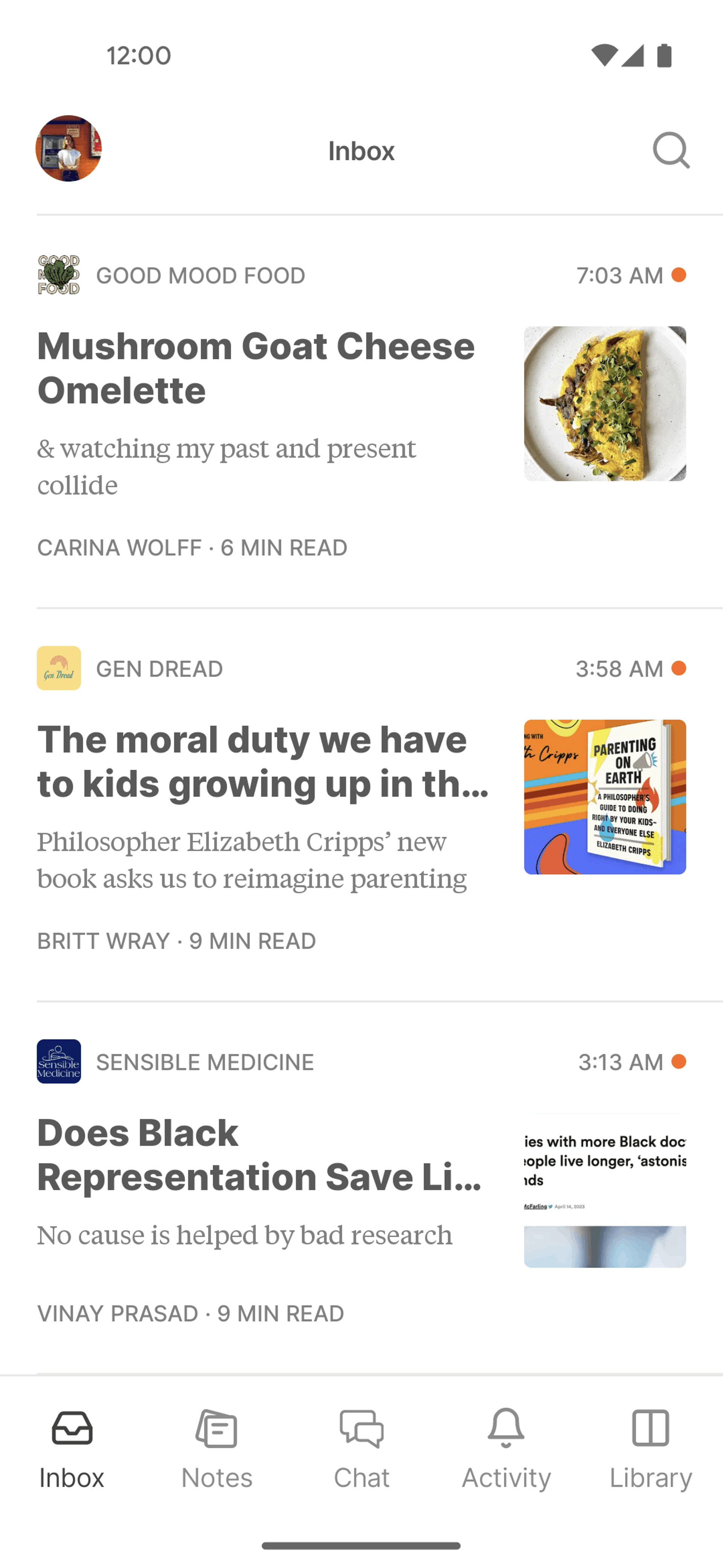 Substack Android News interface screenshot 21