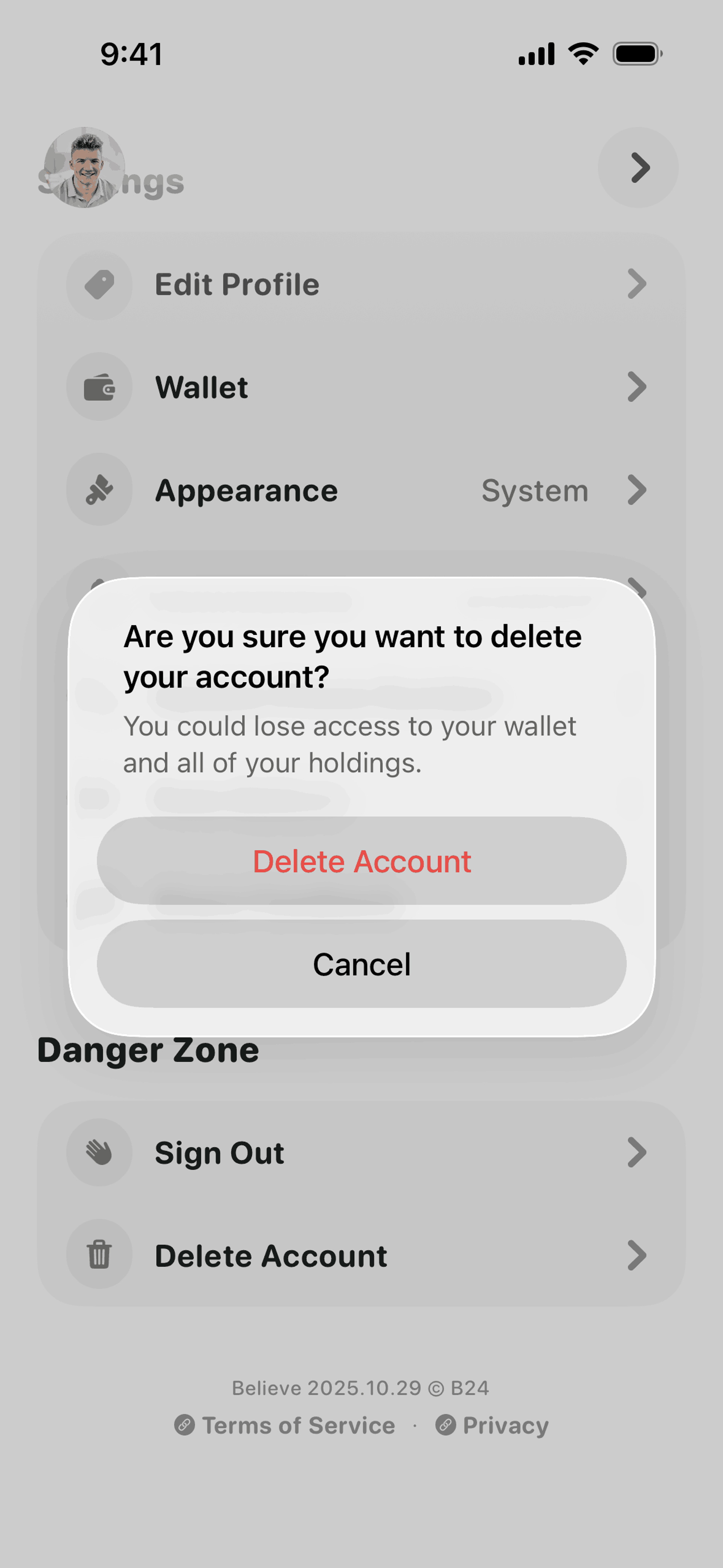 Believe iOS Finance interface screenshot 22