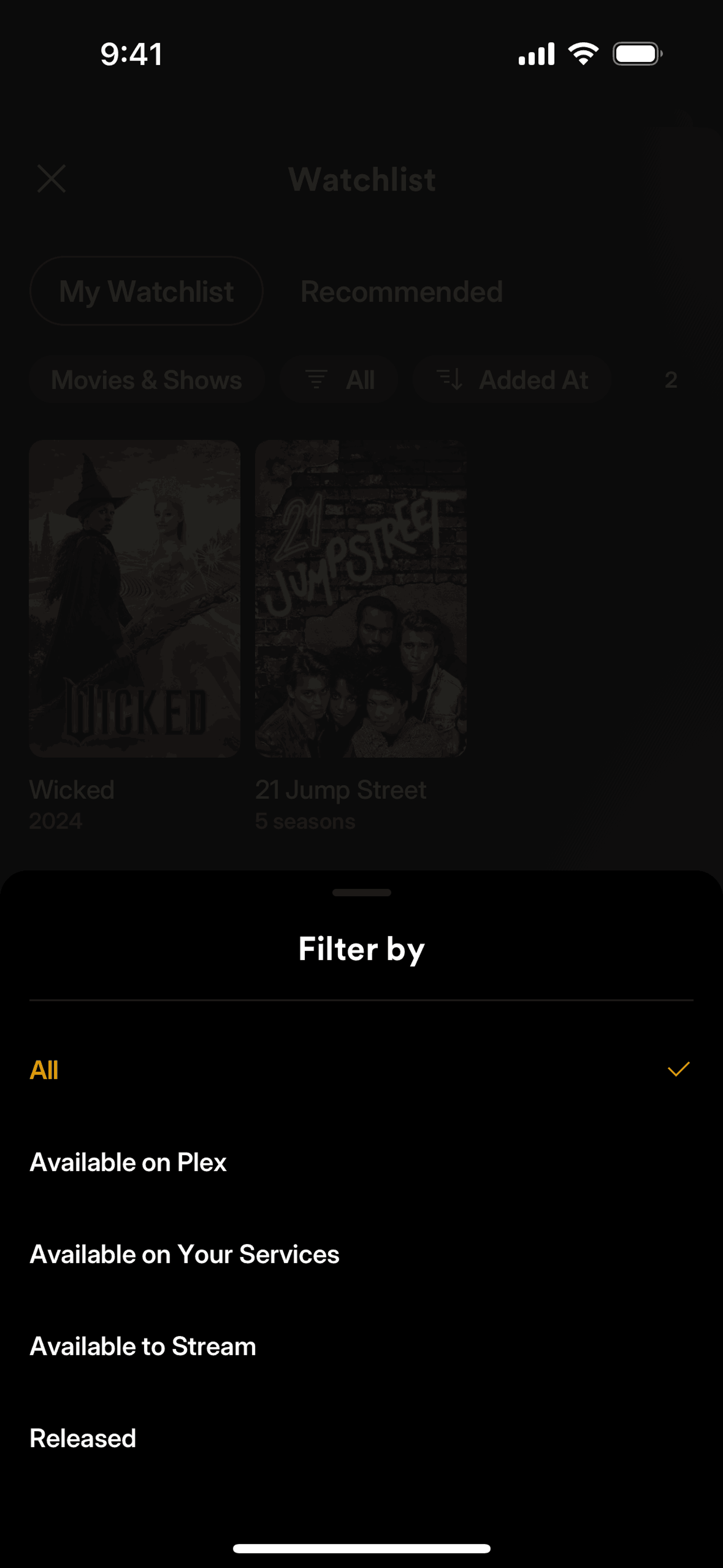 Plex iOS Entertainment interface screenshot 3