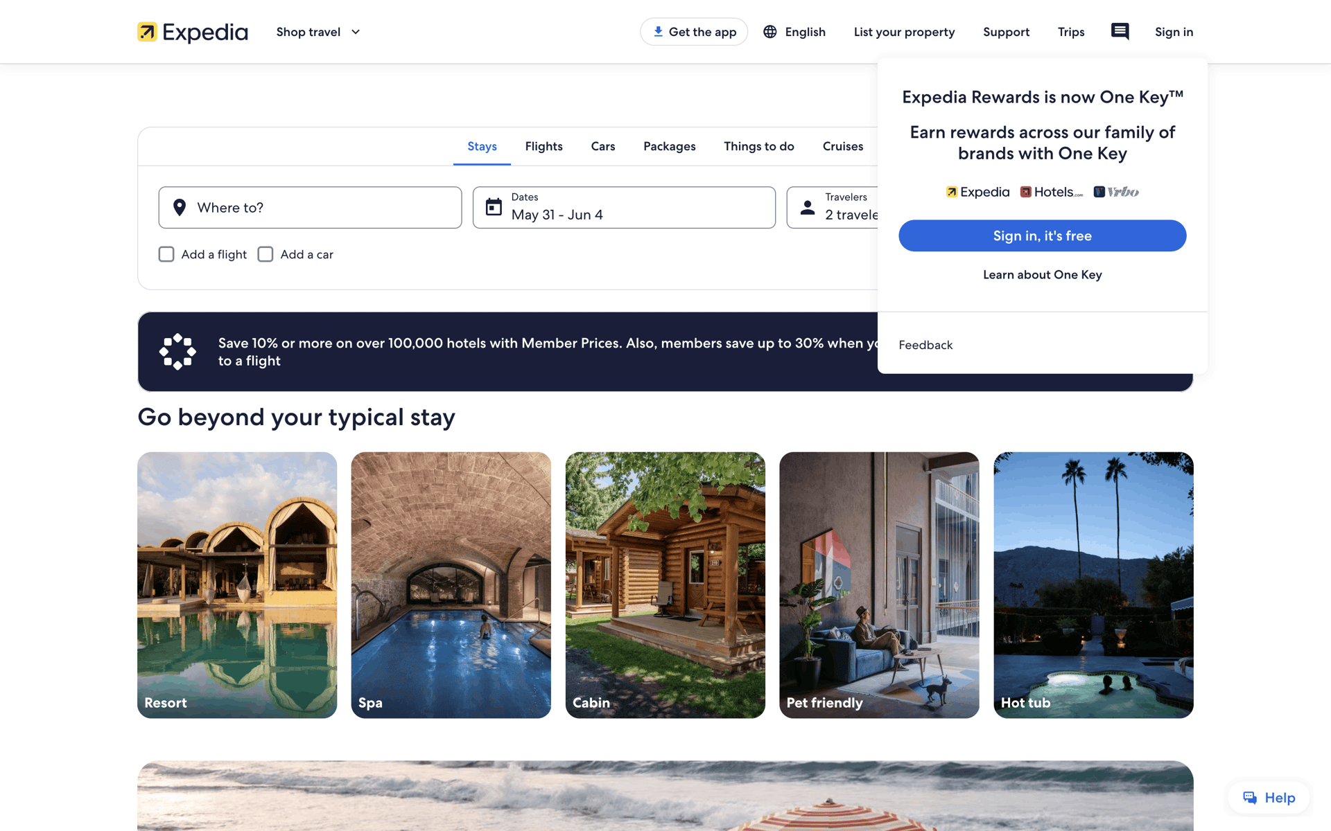 Expedia Web Travel & Transportation interface screenshot 3