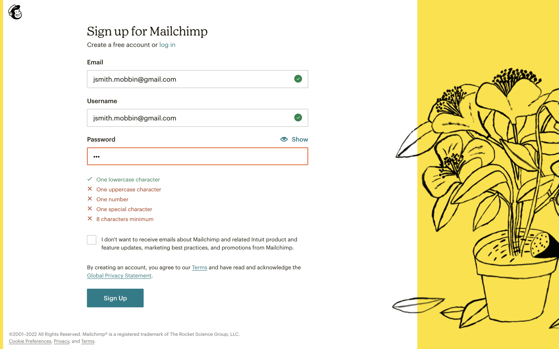 Mailchimp Web Business interface screenshot 5