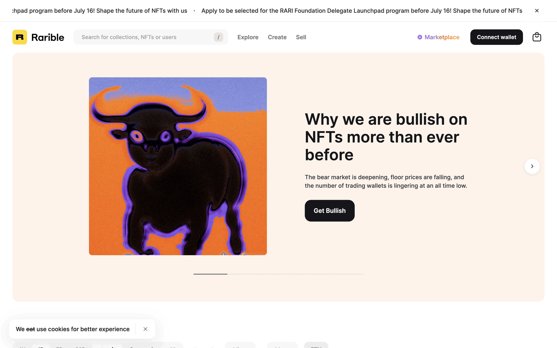 Rarible Web Crypto & Web3 interface screenshot 1