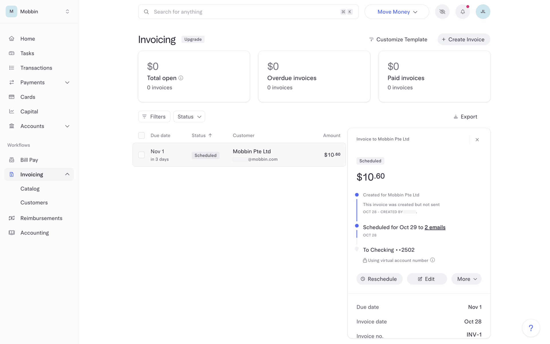 Mercury Web Finance interface screenshot 22