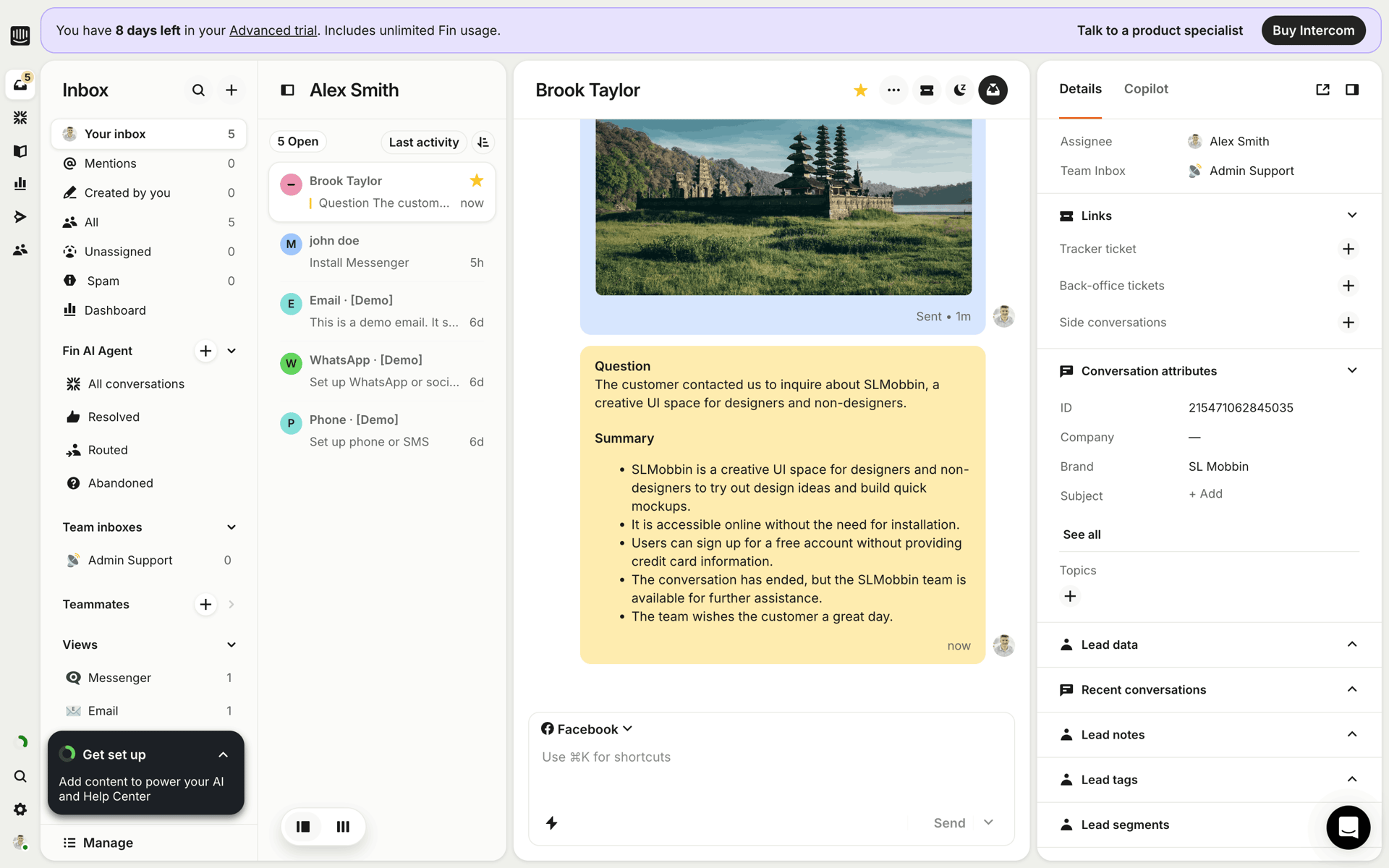 Intercom Web Business interface screenshot 18