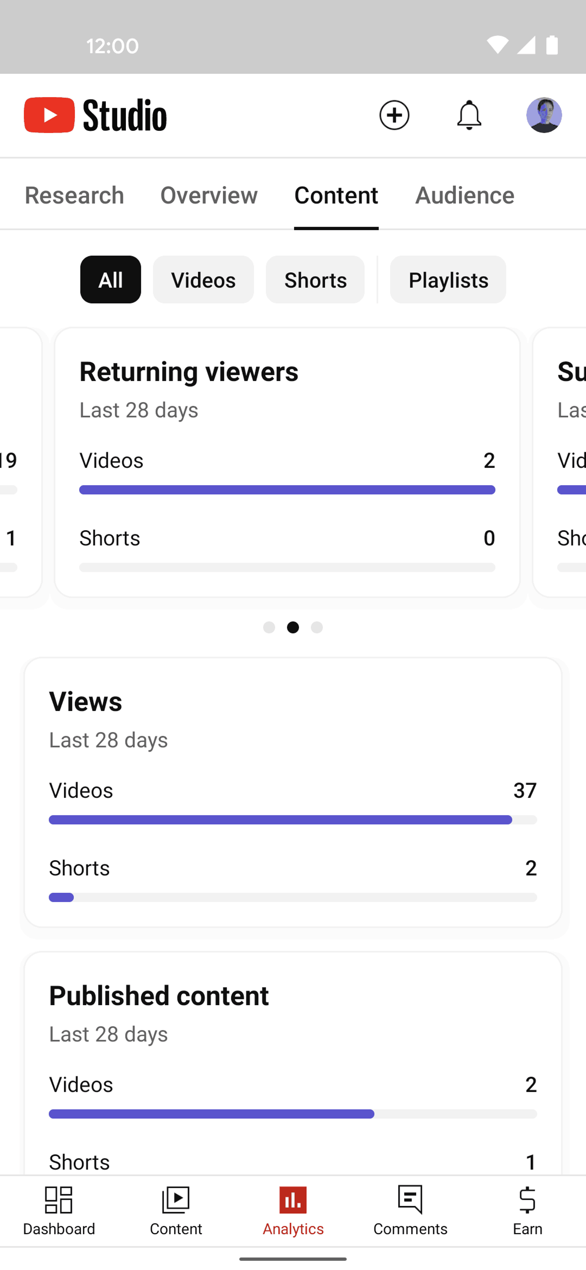 YouTube Studio Android Photo & Video interface screenshot 4