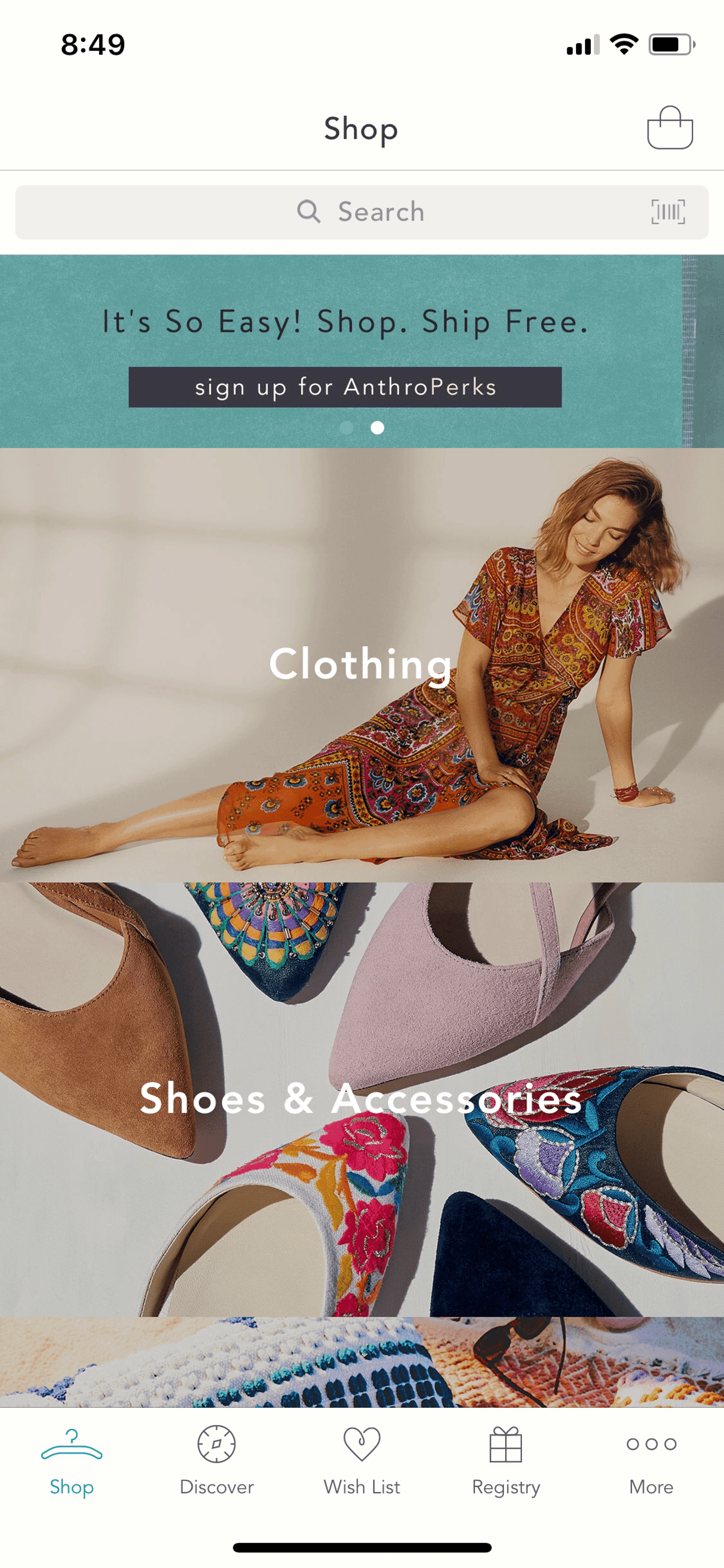 Anthropologie iOS Shopping interface screenshot 9