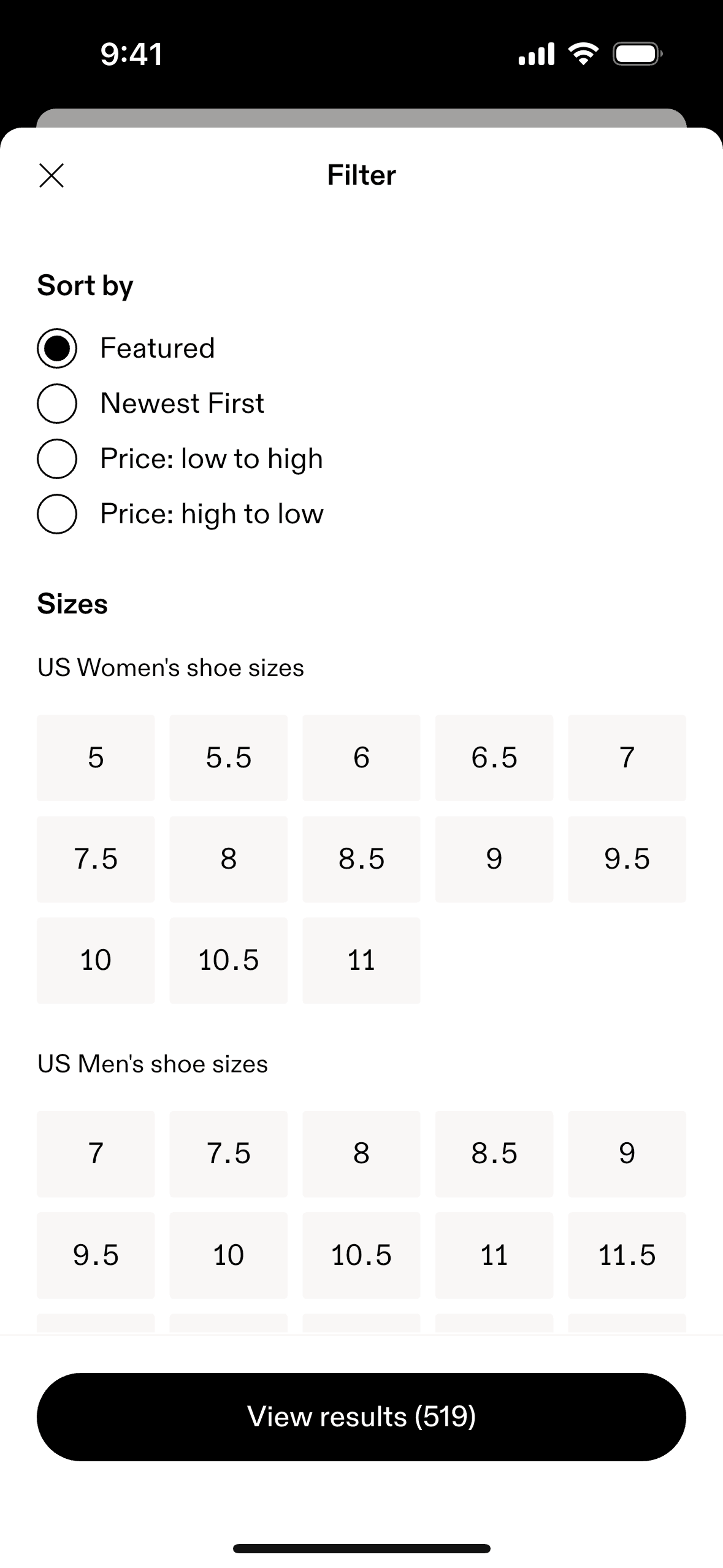 Filtering products on On (ios) screen 2