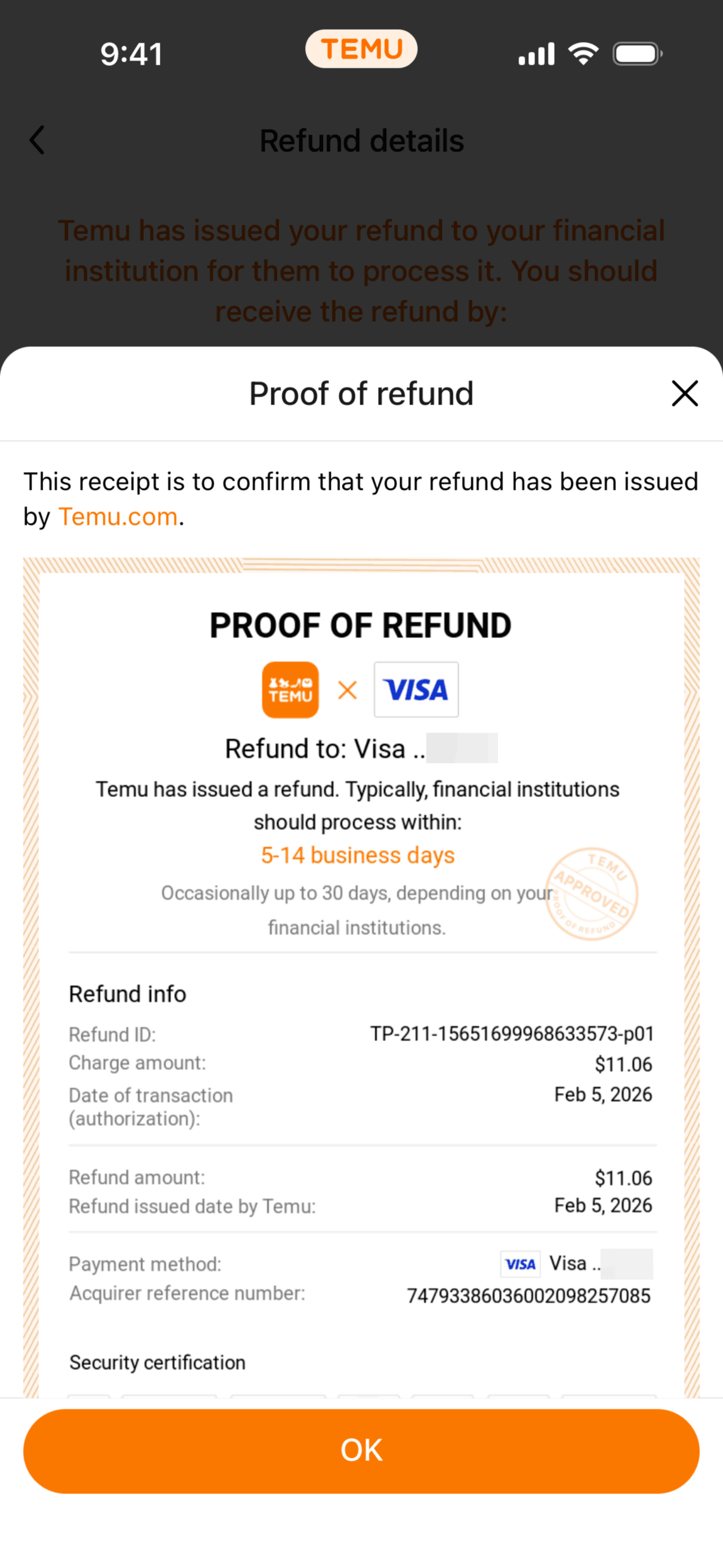 Temu iOS Shopping interface screenshot 6