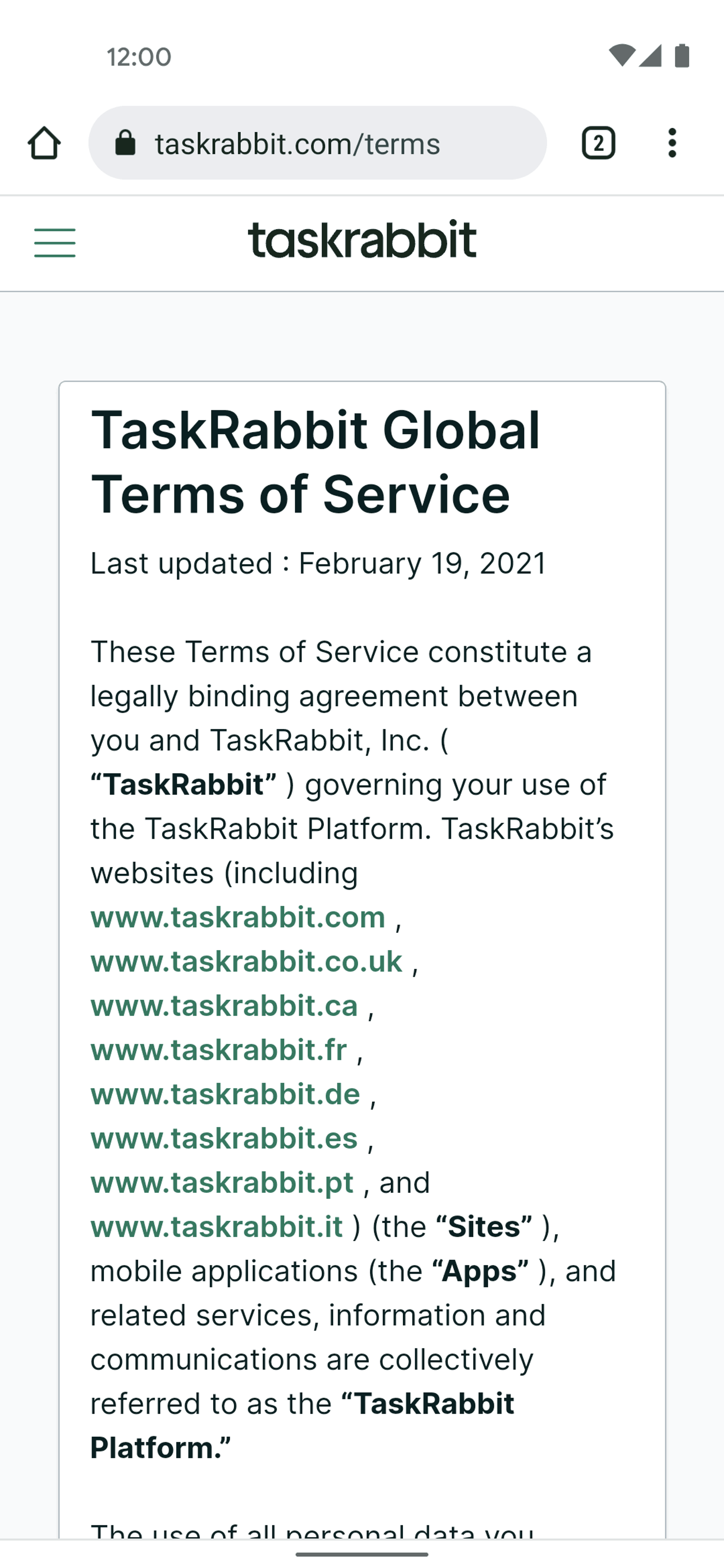 TaskRabbit Android Lifestyle interface screenshot 16
