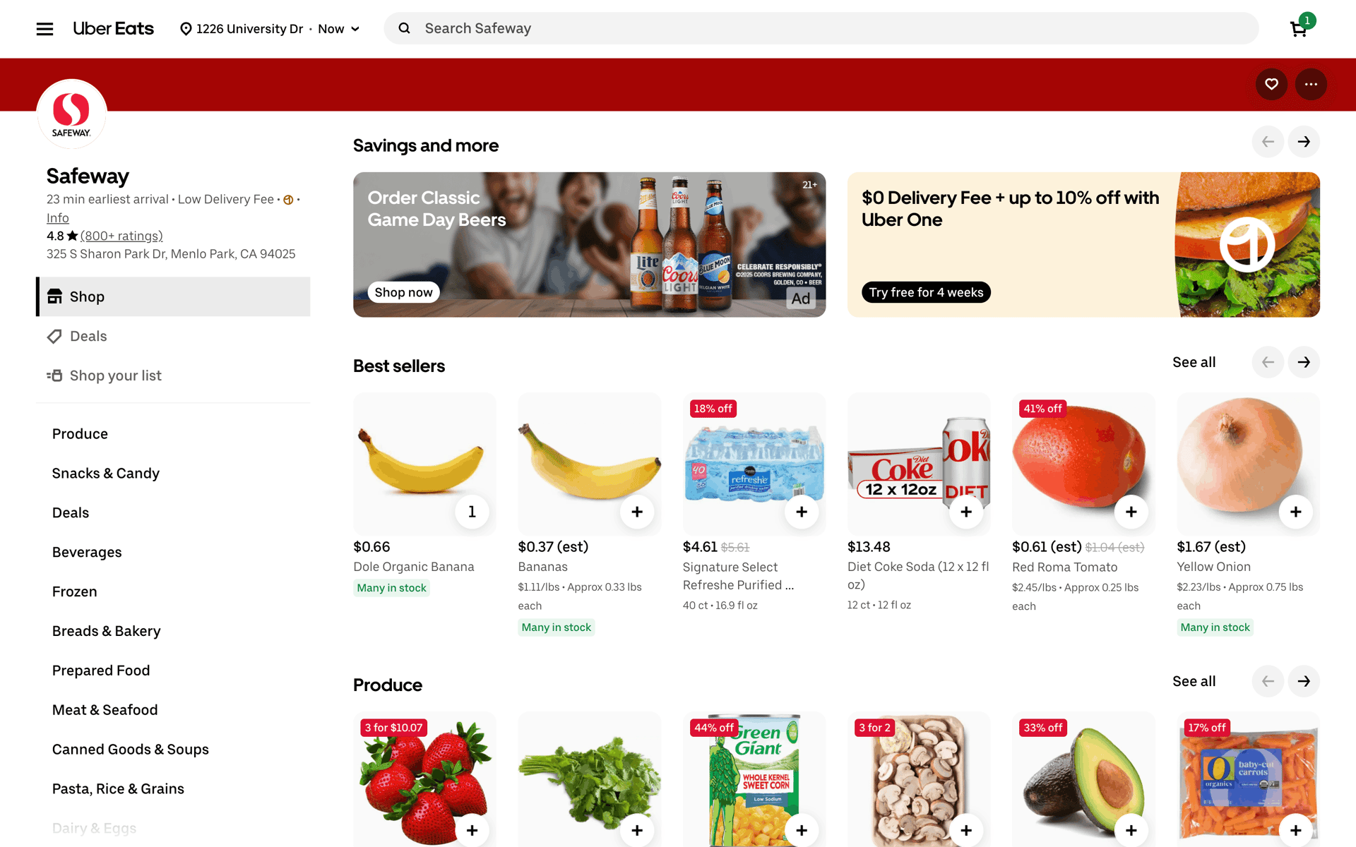 Uber Eats Web Food & Drink interface screenshot 11