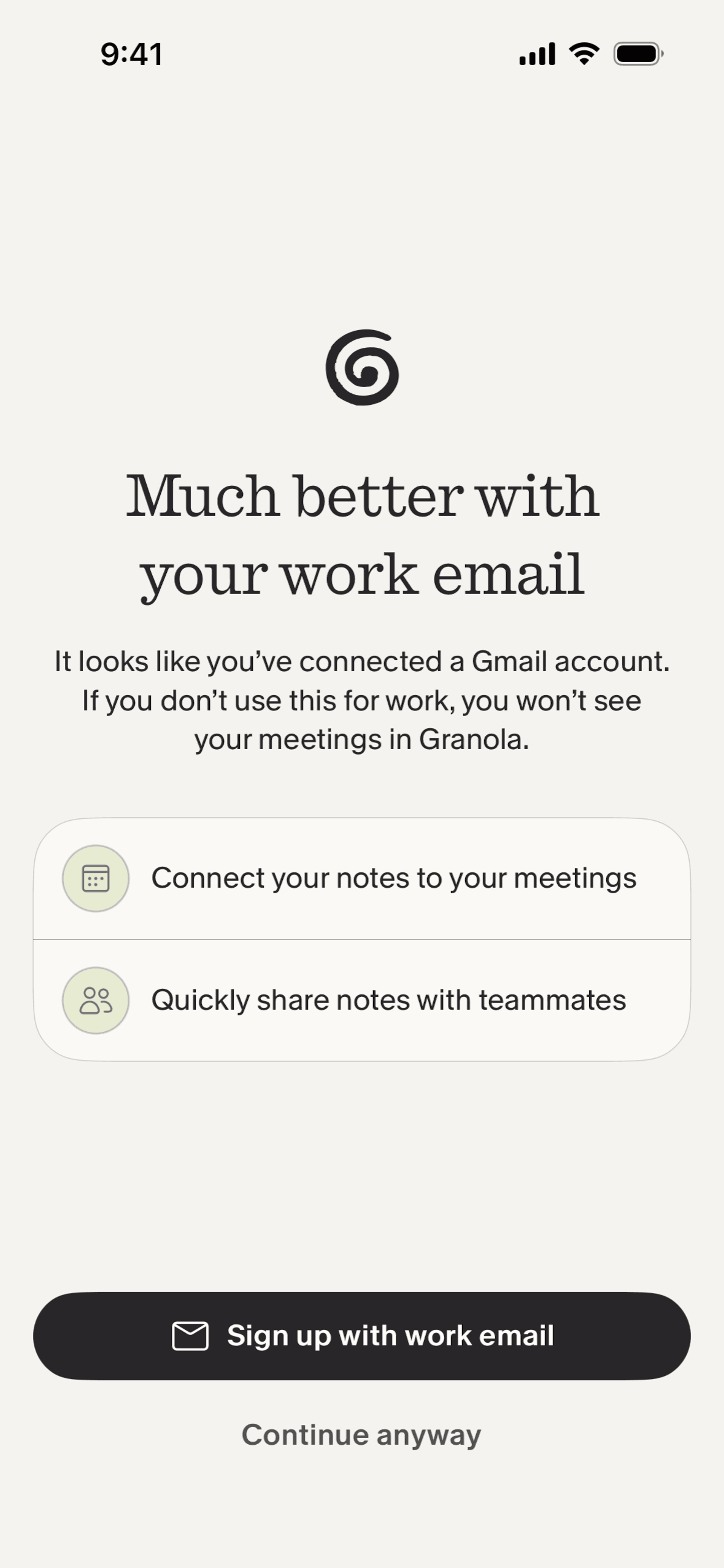 Granola iOS Granola interface screenshot 10
