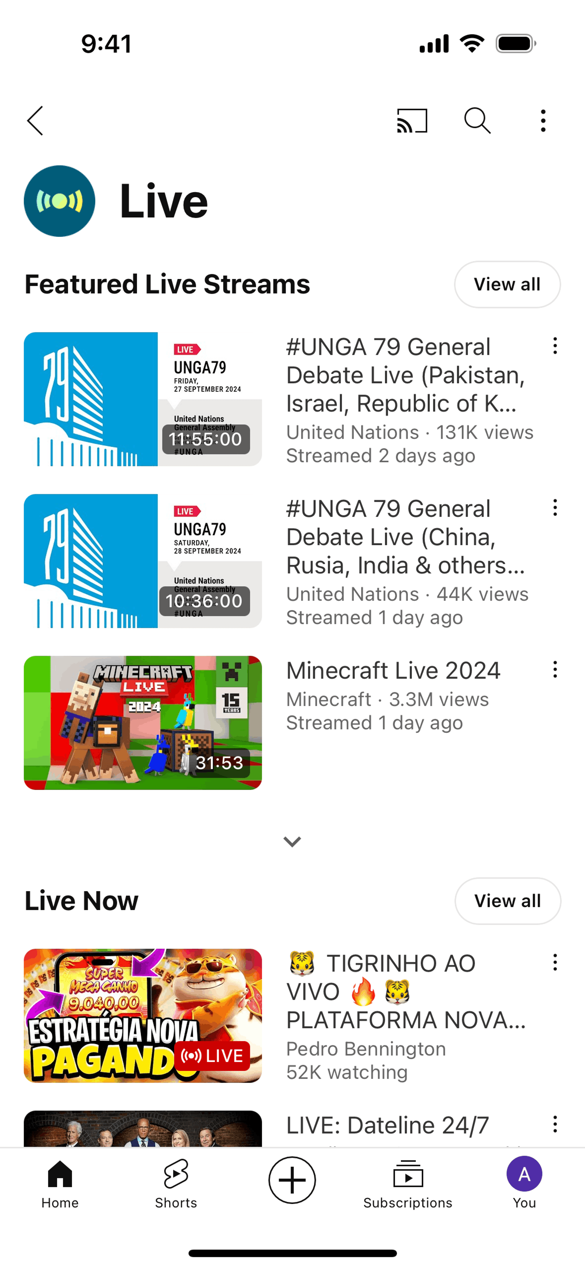 YouTube iOS Photo & Video interface screenshot 23