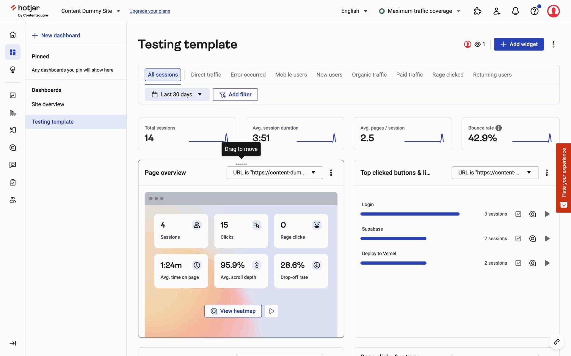 Hotjar Web Business interface screenshot 14