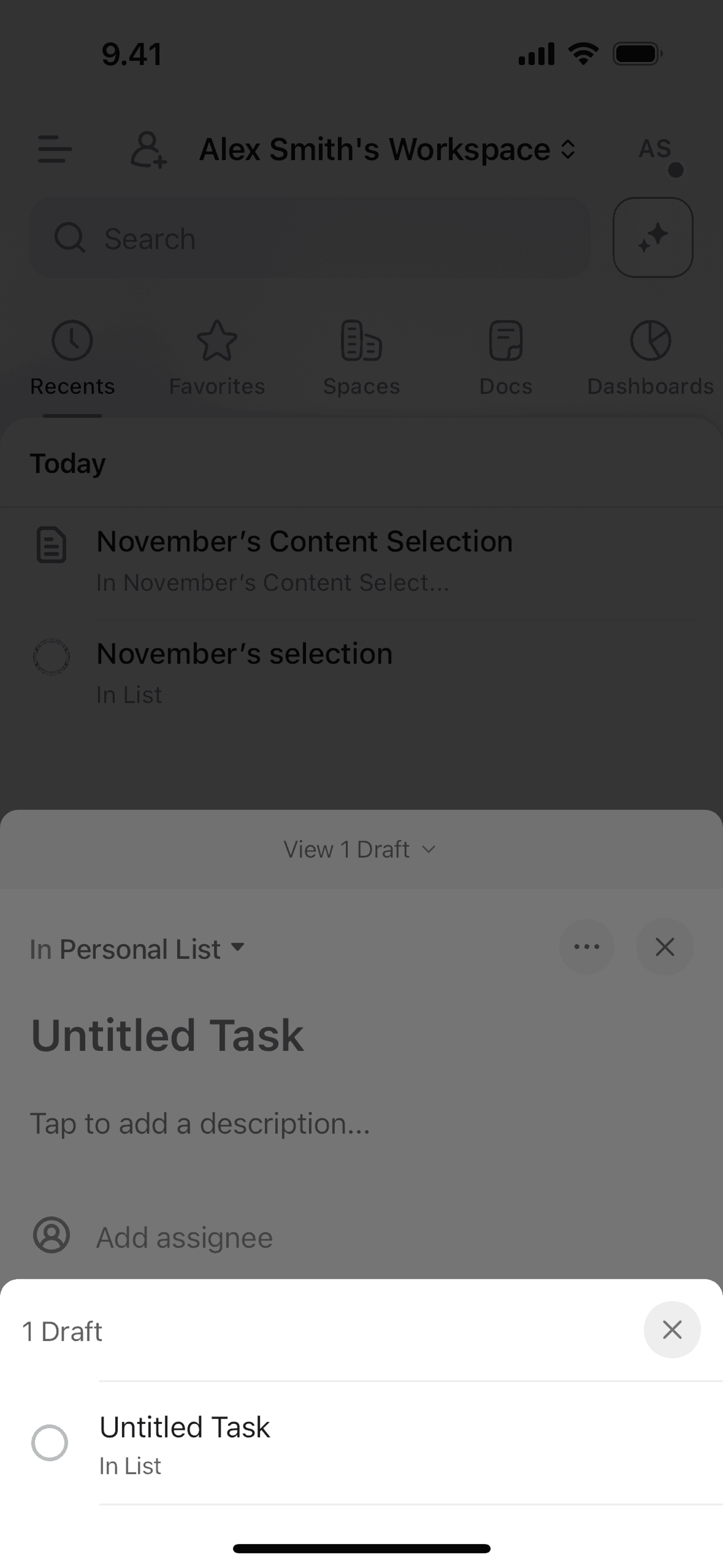 ClickUp iOS Productivity interface screenshot 12