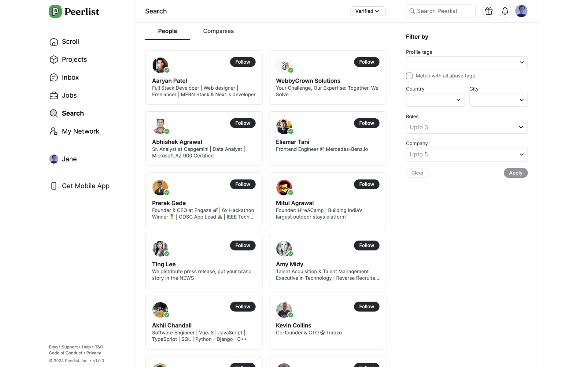 Peerlist Web Social Networking interface screenshot 19