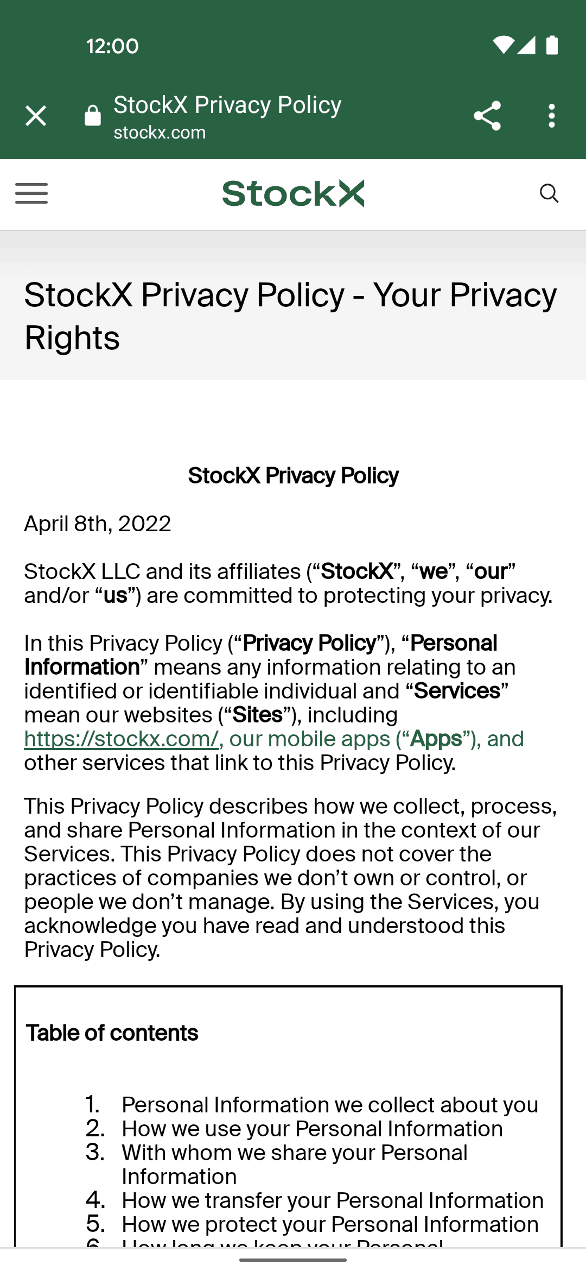 StockX Android Shopping interface screenshot 23