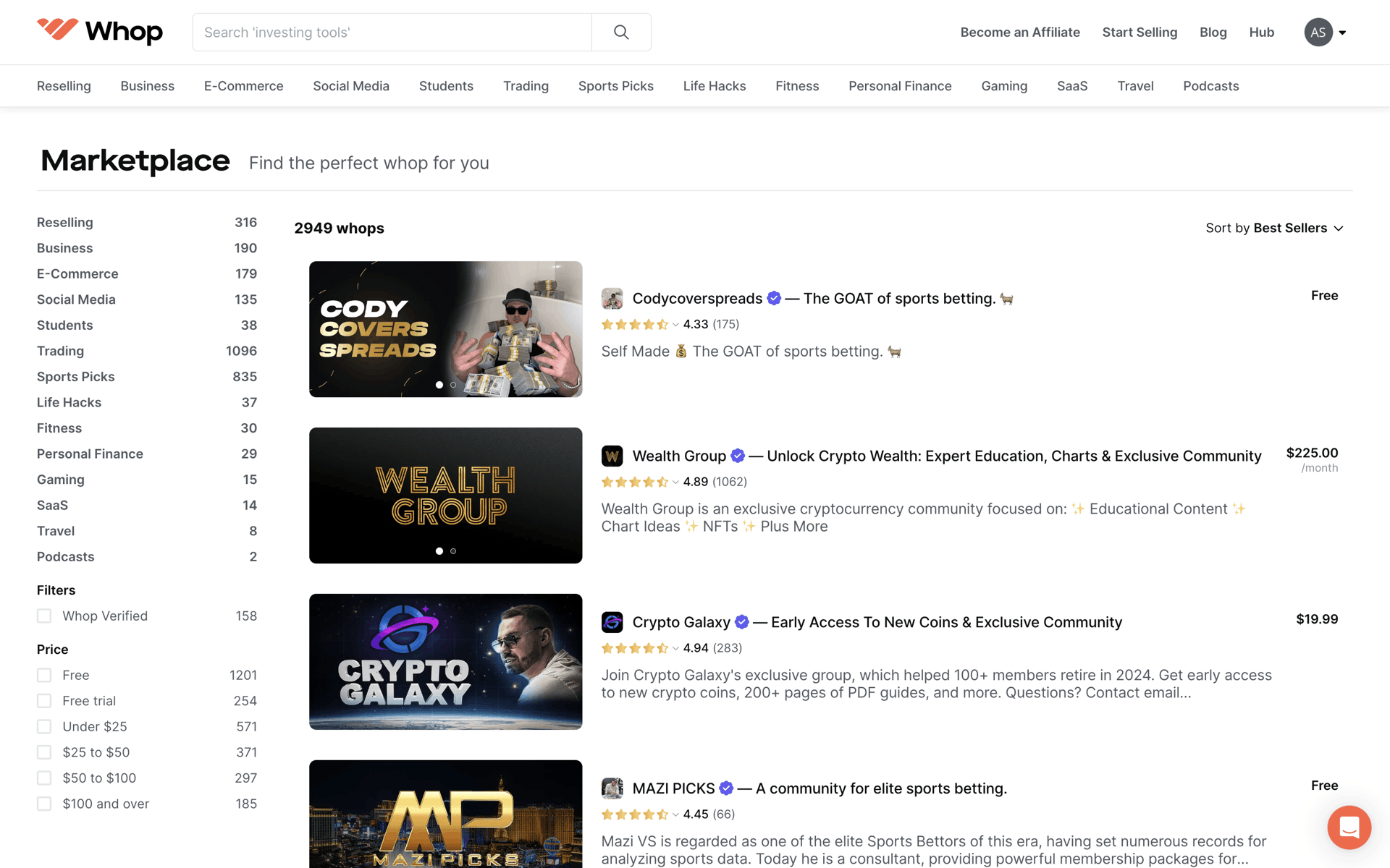 Whop Web Business interface screenshot 4