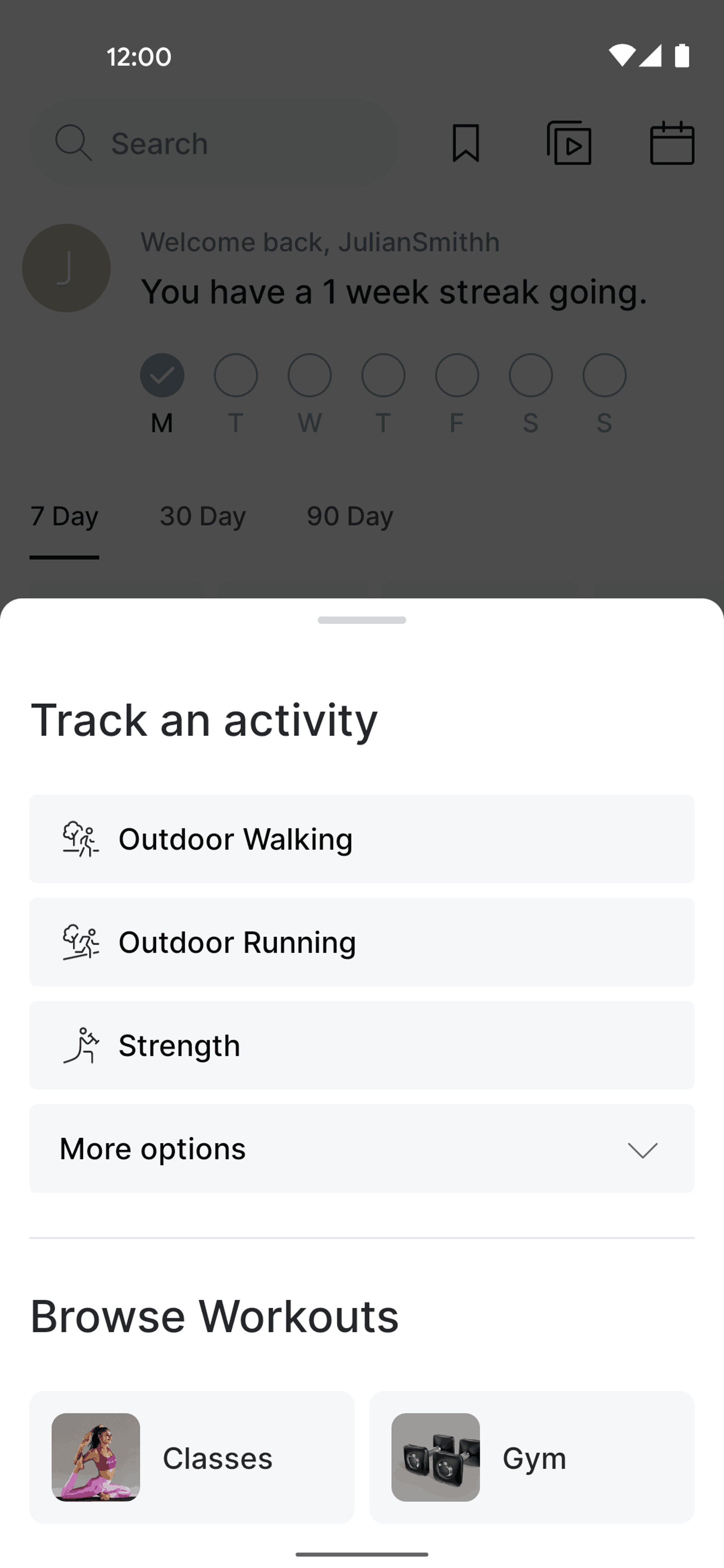 Peloton Android Health & Fitness interface screenshot 15