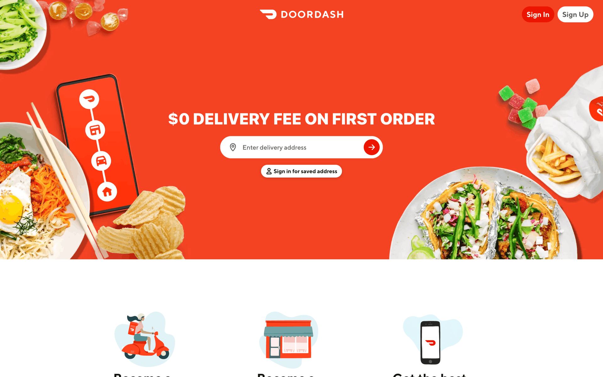 DoorDash Web Shopping interface screenshot 1