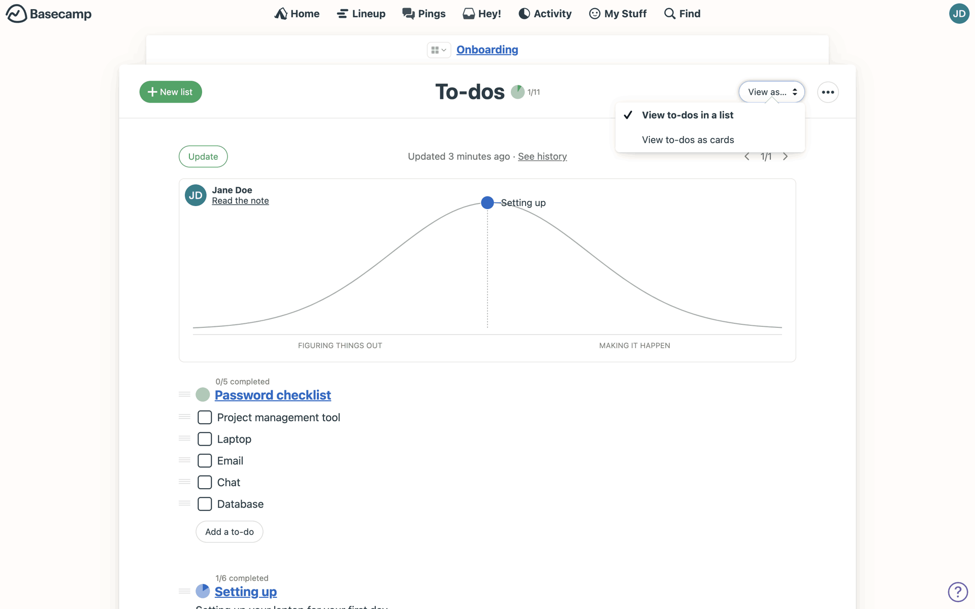 Basecamp Web Business interface screenshot 16
