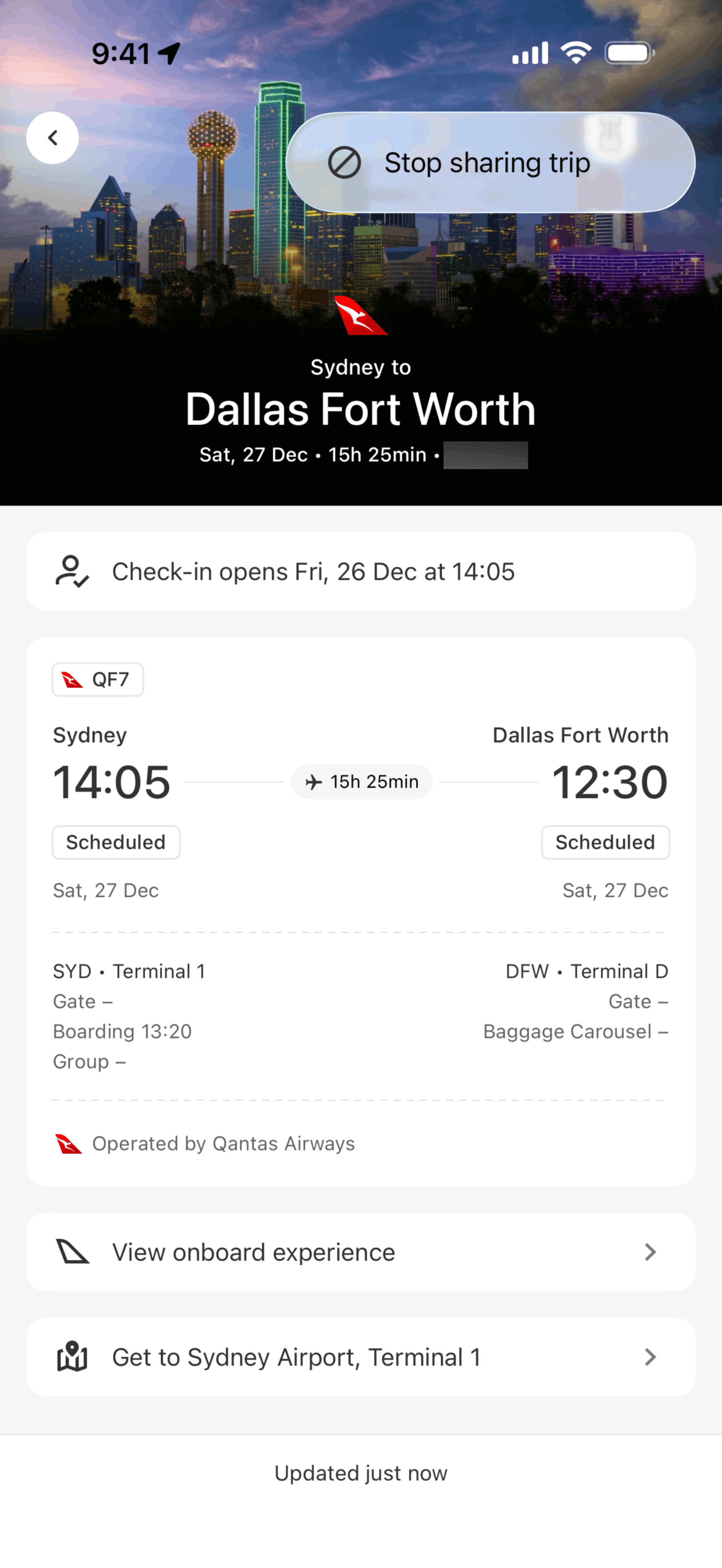 Qantas Airways iOS Travel & Transportation interface screenshot 9