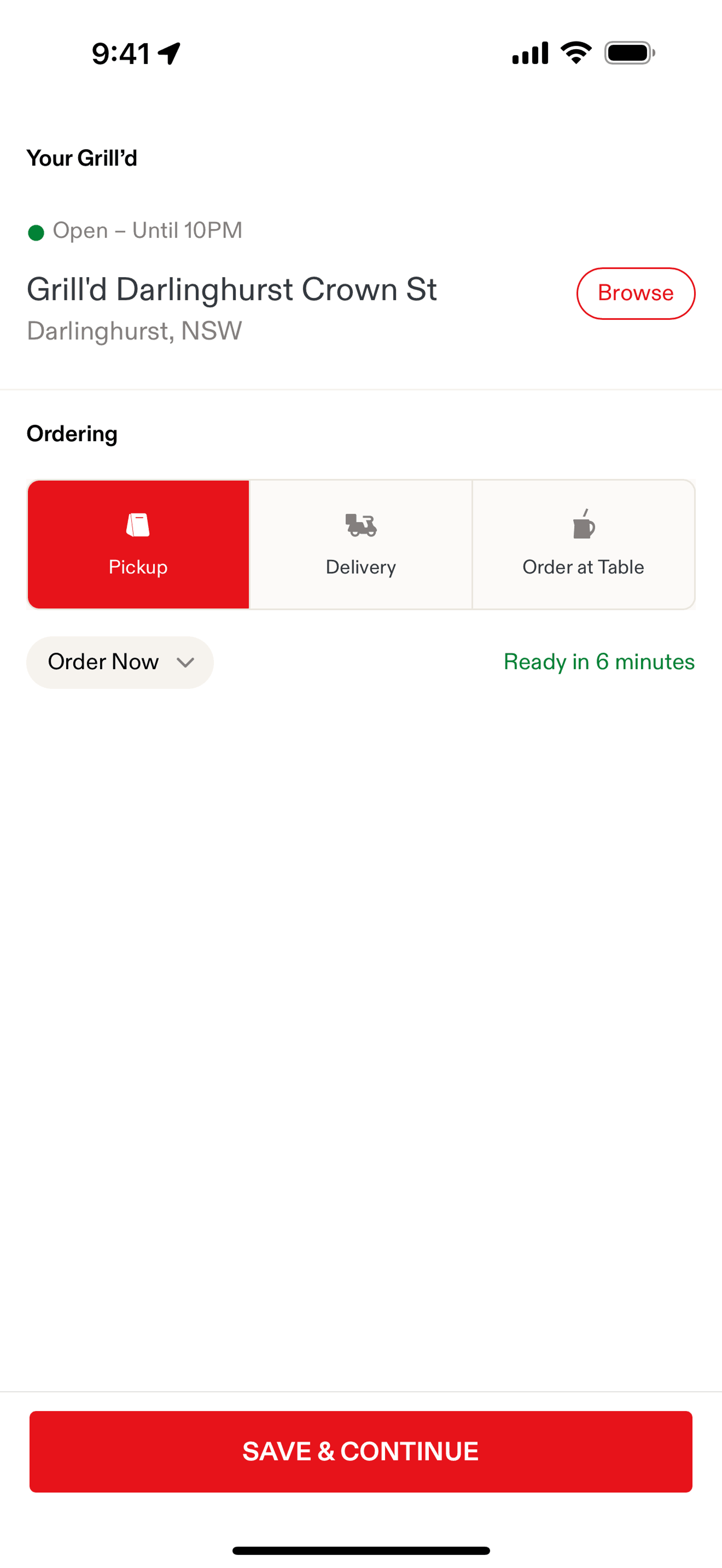 Grill'd iOS Food & Drink interface screenshot 16