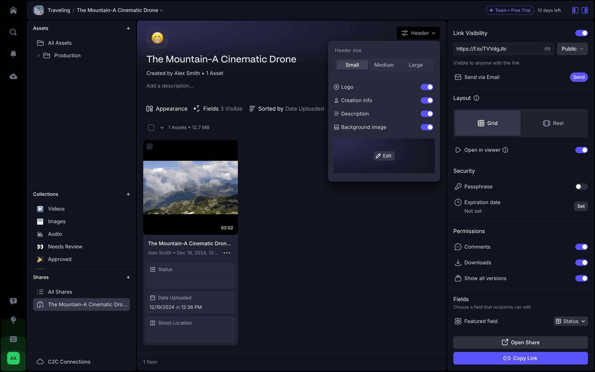 Frame.io Web Photo & Video interface screenshot 18
