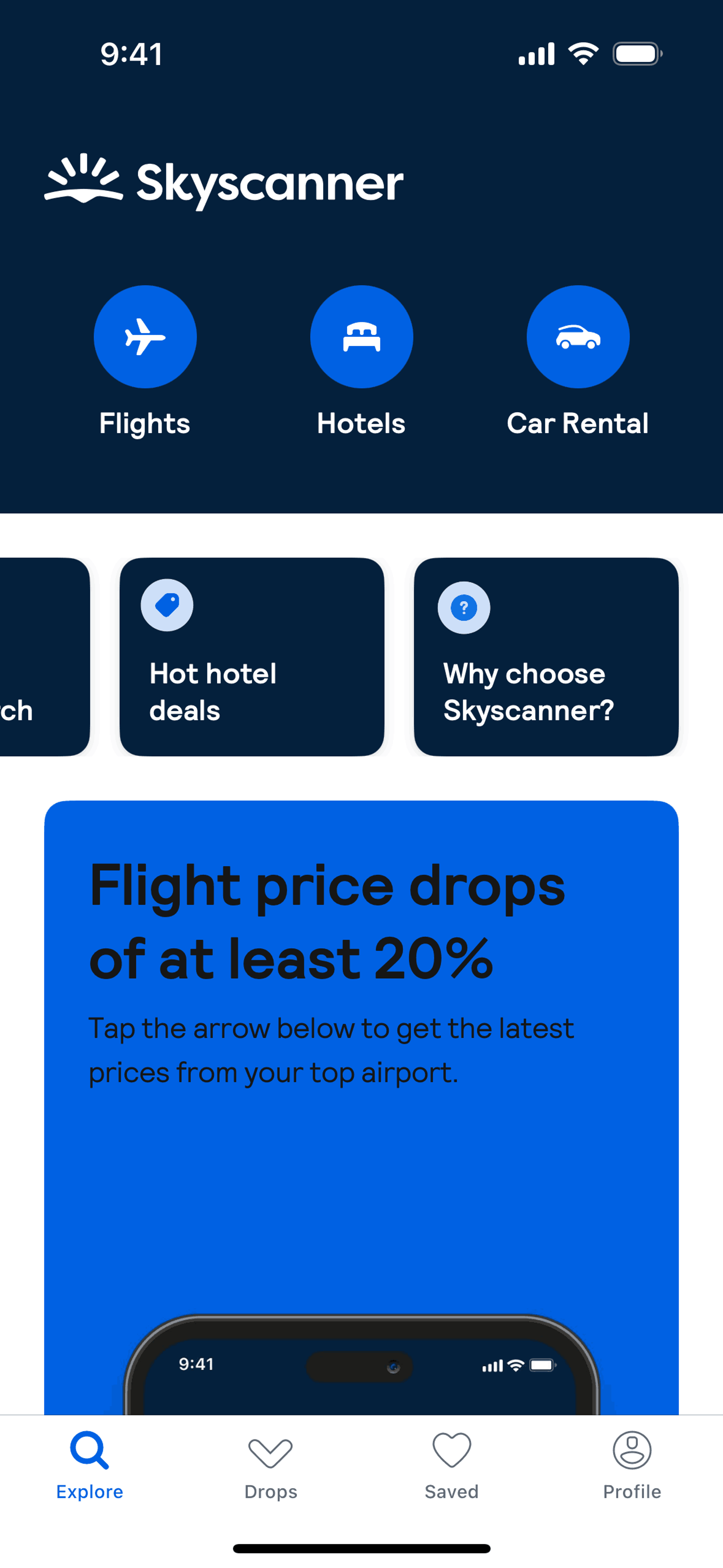 Skyscanner iOS Travel & Transportation interface screenshot 6