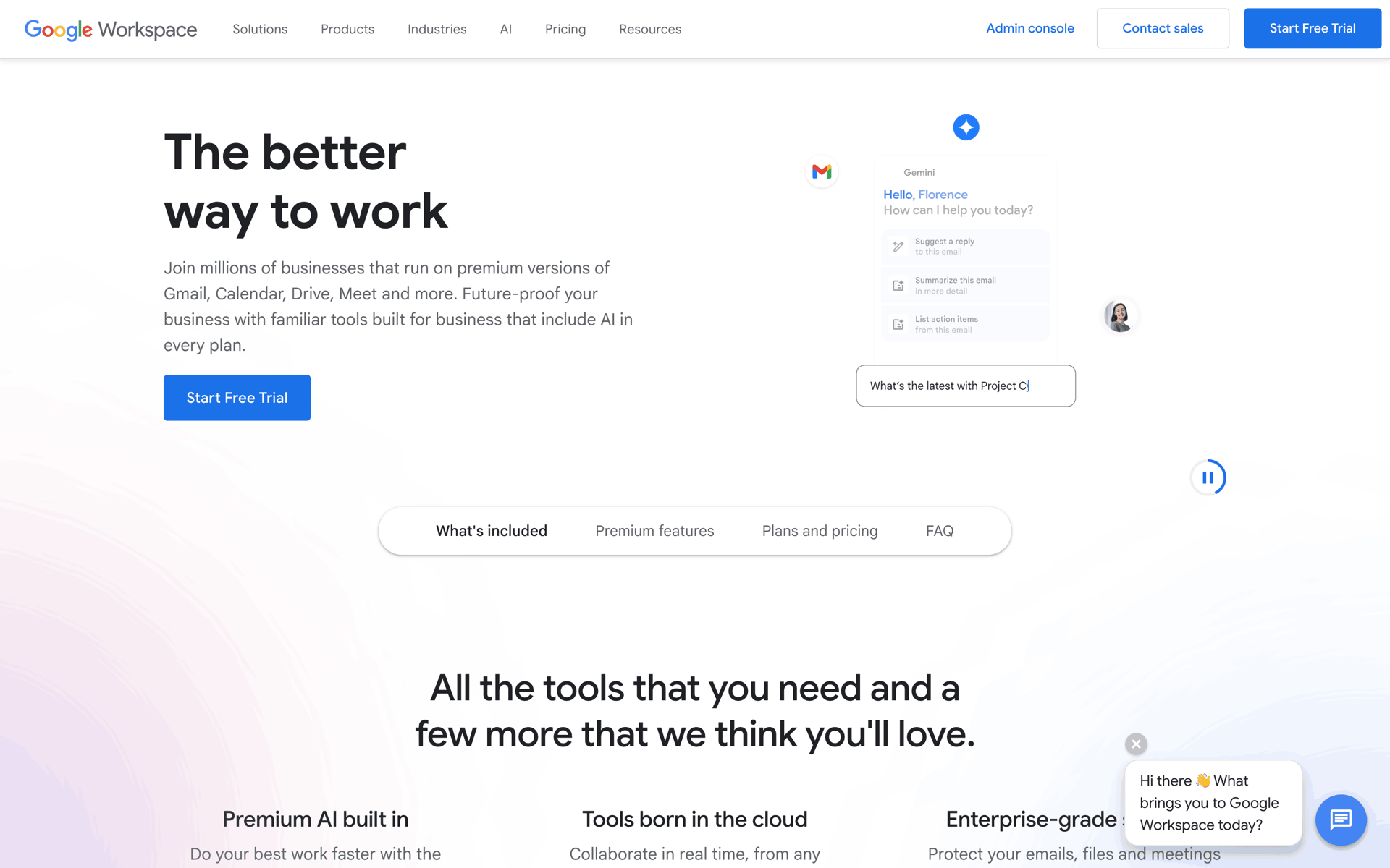 Google Workspace Web Business interface screenshot 1