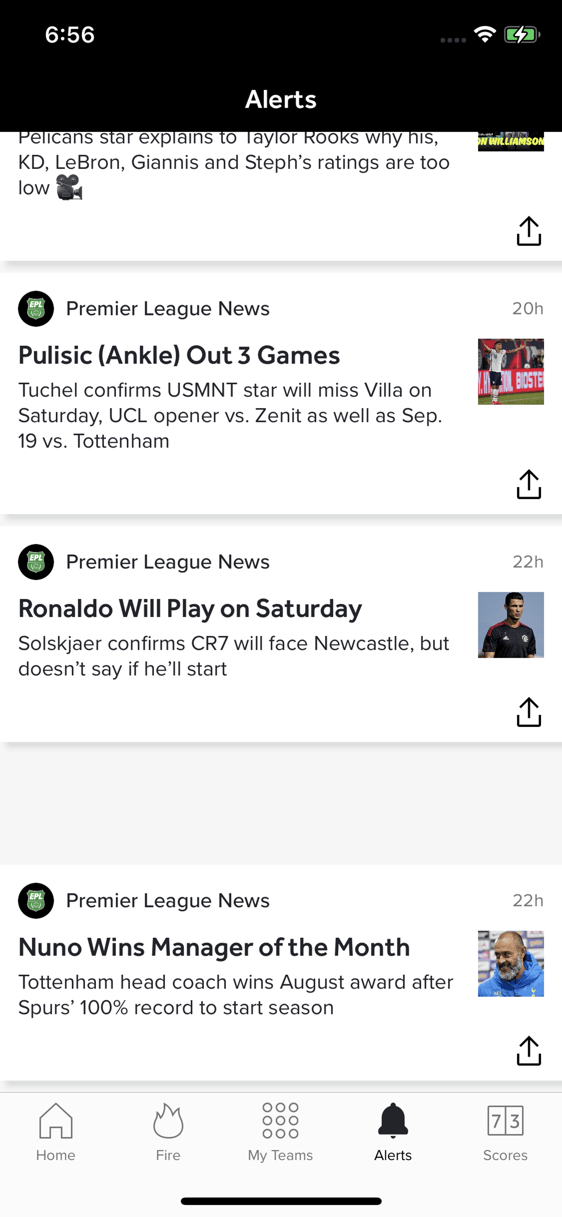Bleacher Report iOS Sports interface screenshot 18