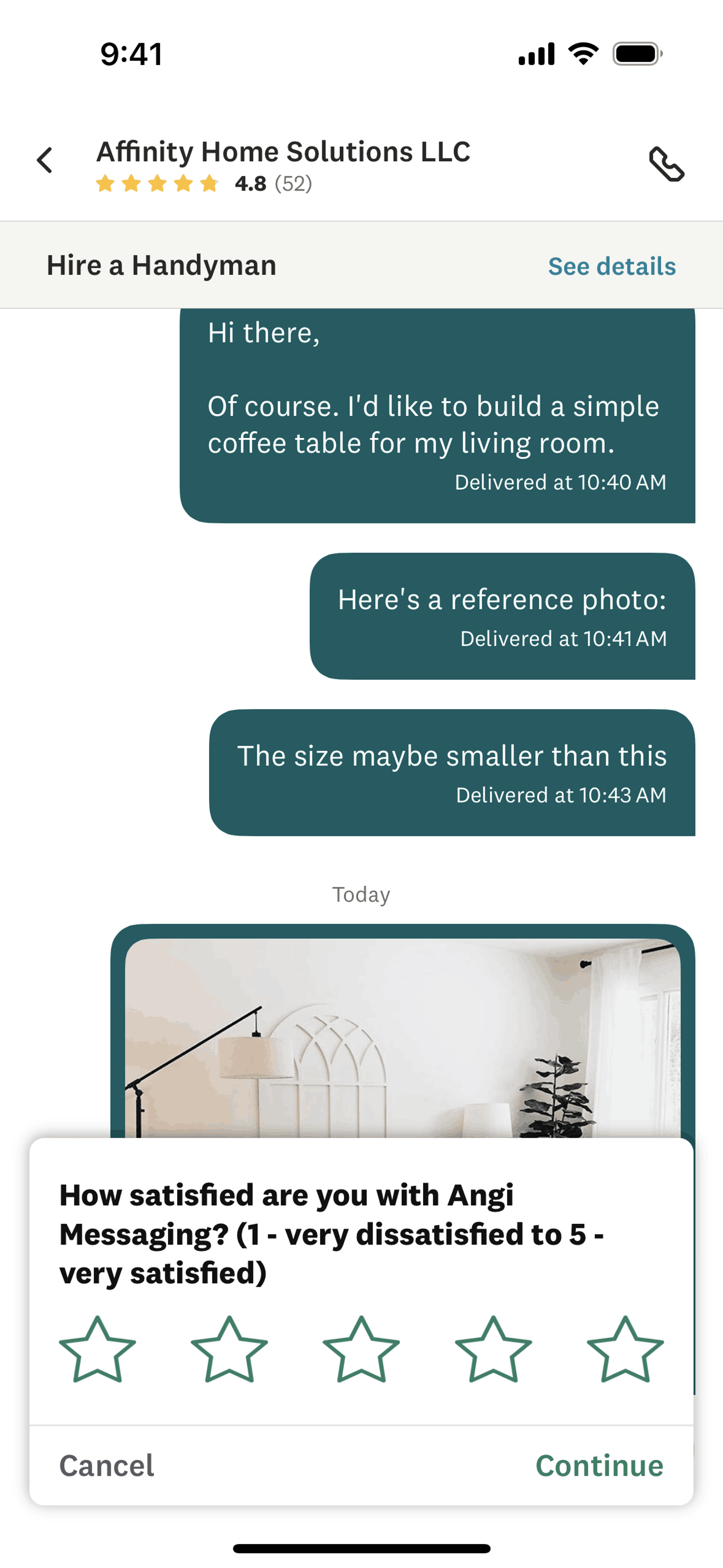 Angi iOS Lifestyle interface screenshot 14