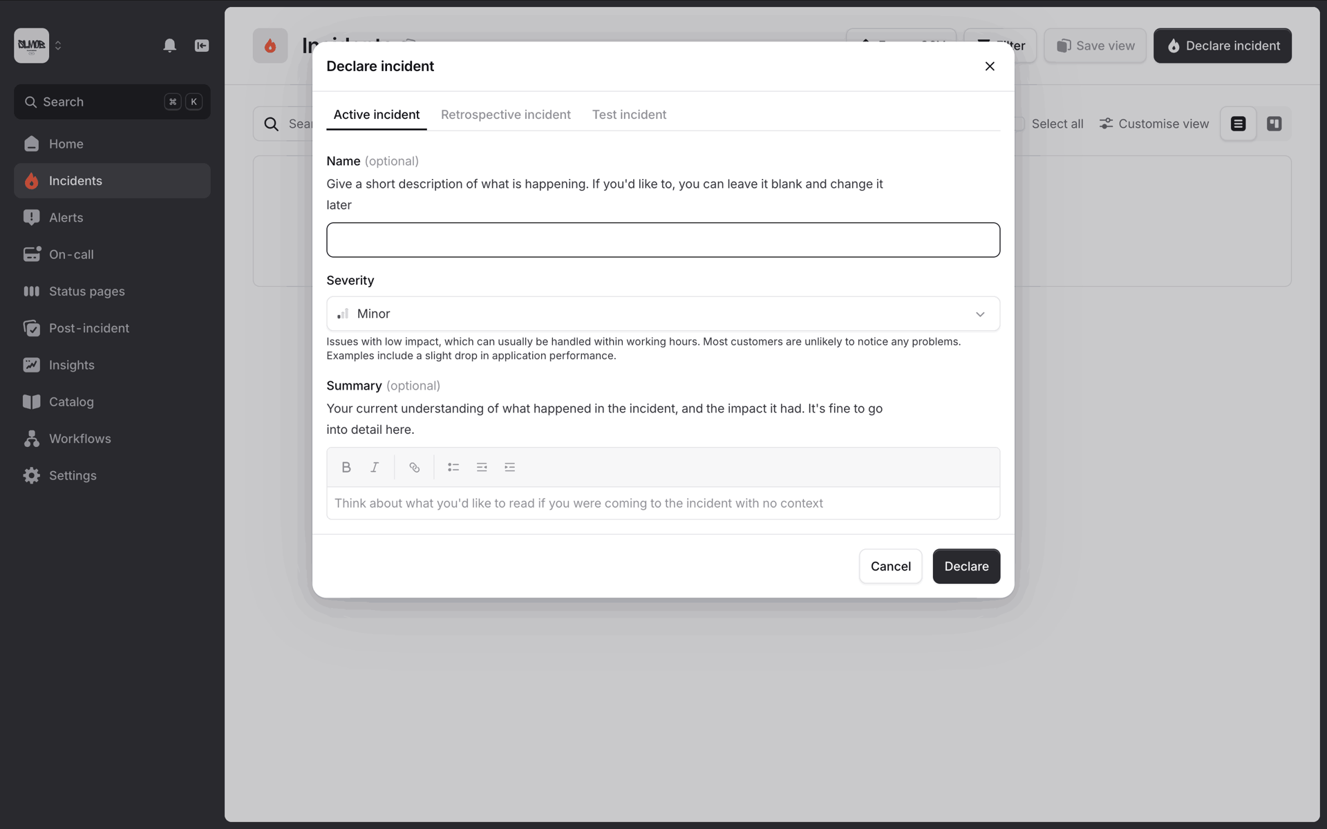 incident.io Web Developer Tools interface screenshot 24