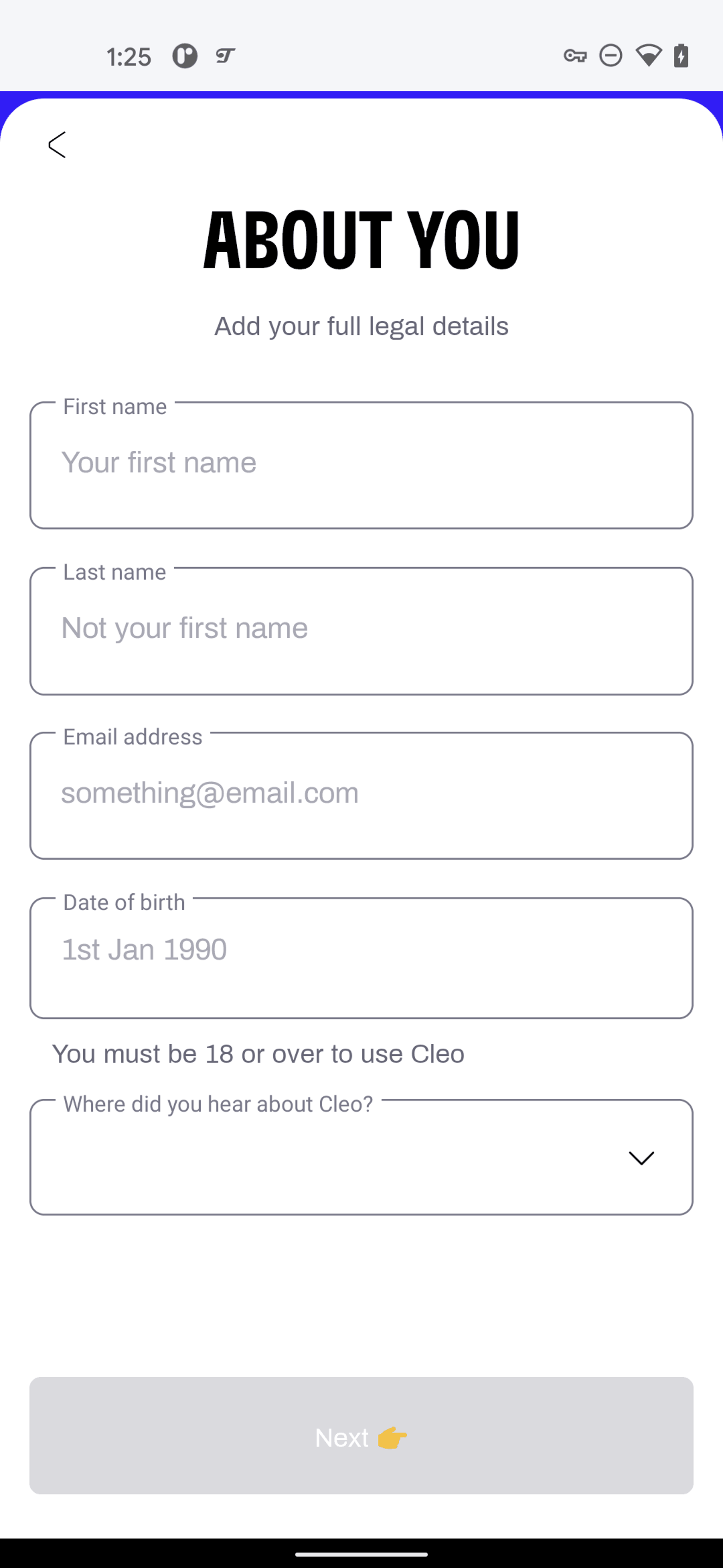 Cleo Android Finance interface screenshot 8