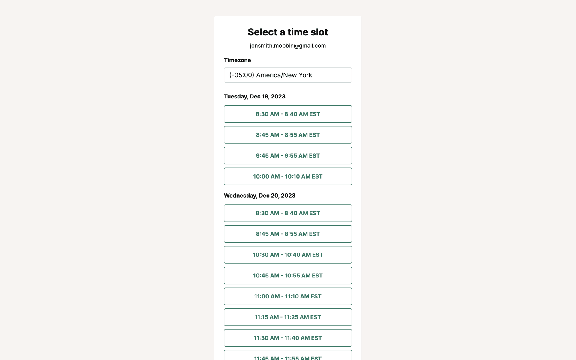 User Interviews Web Business interface screenshot 2