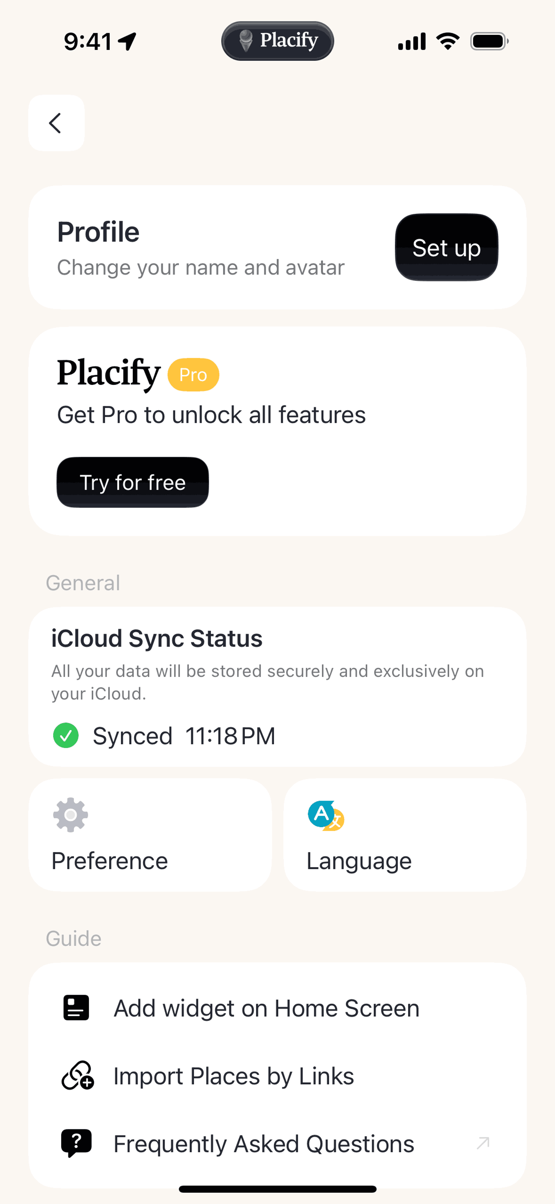 Placify iOS Lifestyle interface screenshot 21