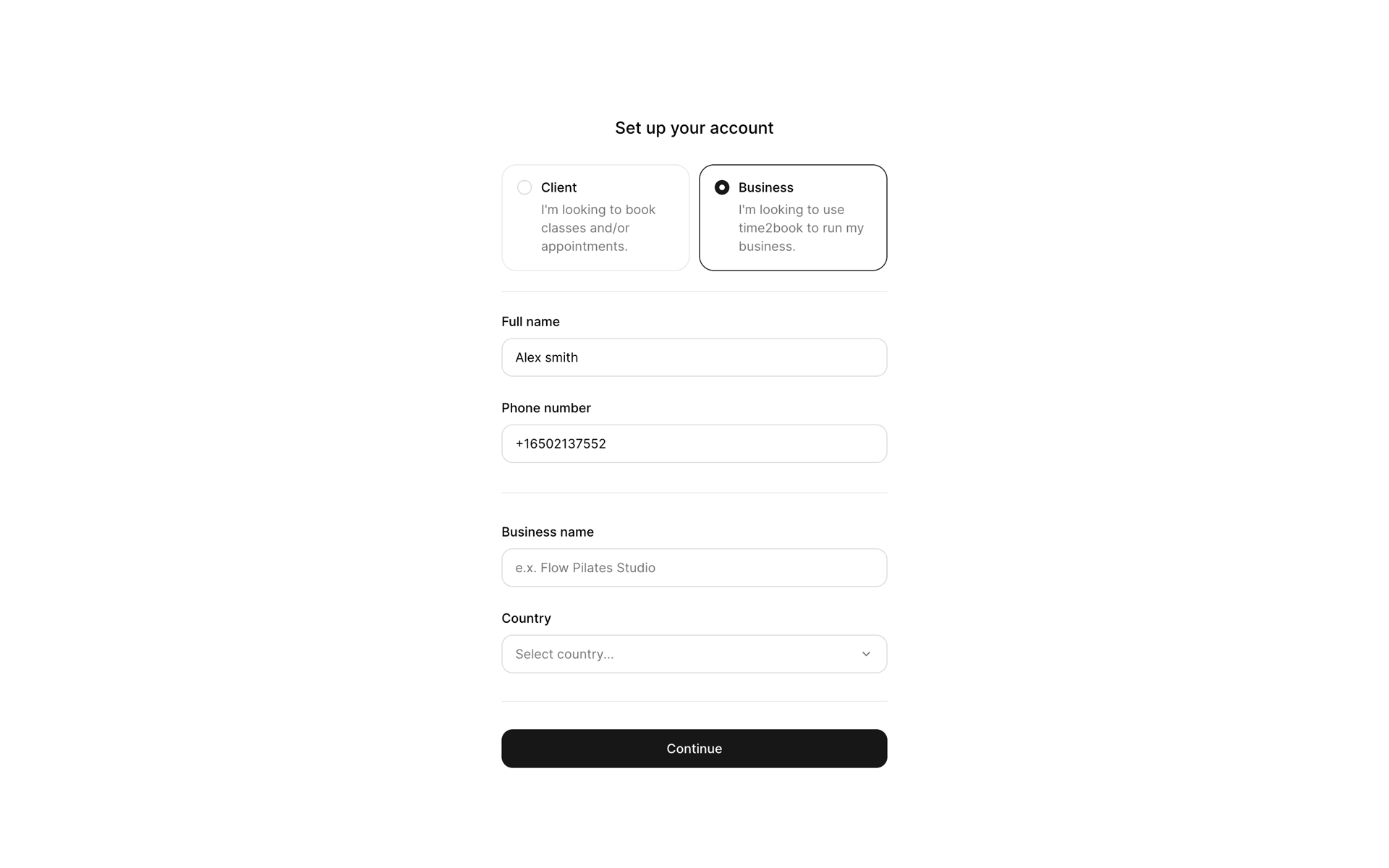 Time2book Web Health & Fitness interface screenshot 5