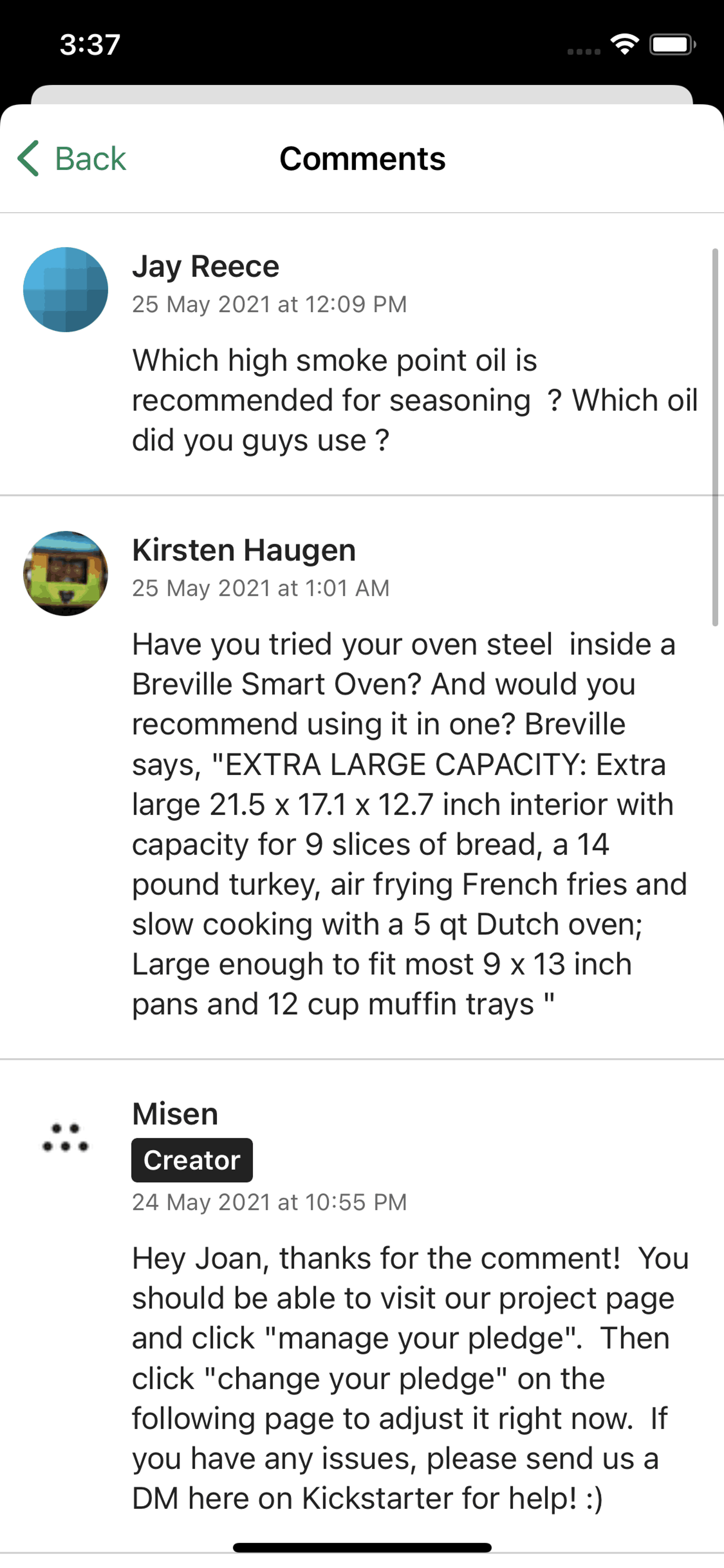 Kickstarter iOS Social Networking interface screenshot 22