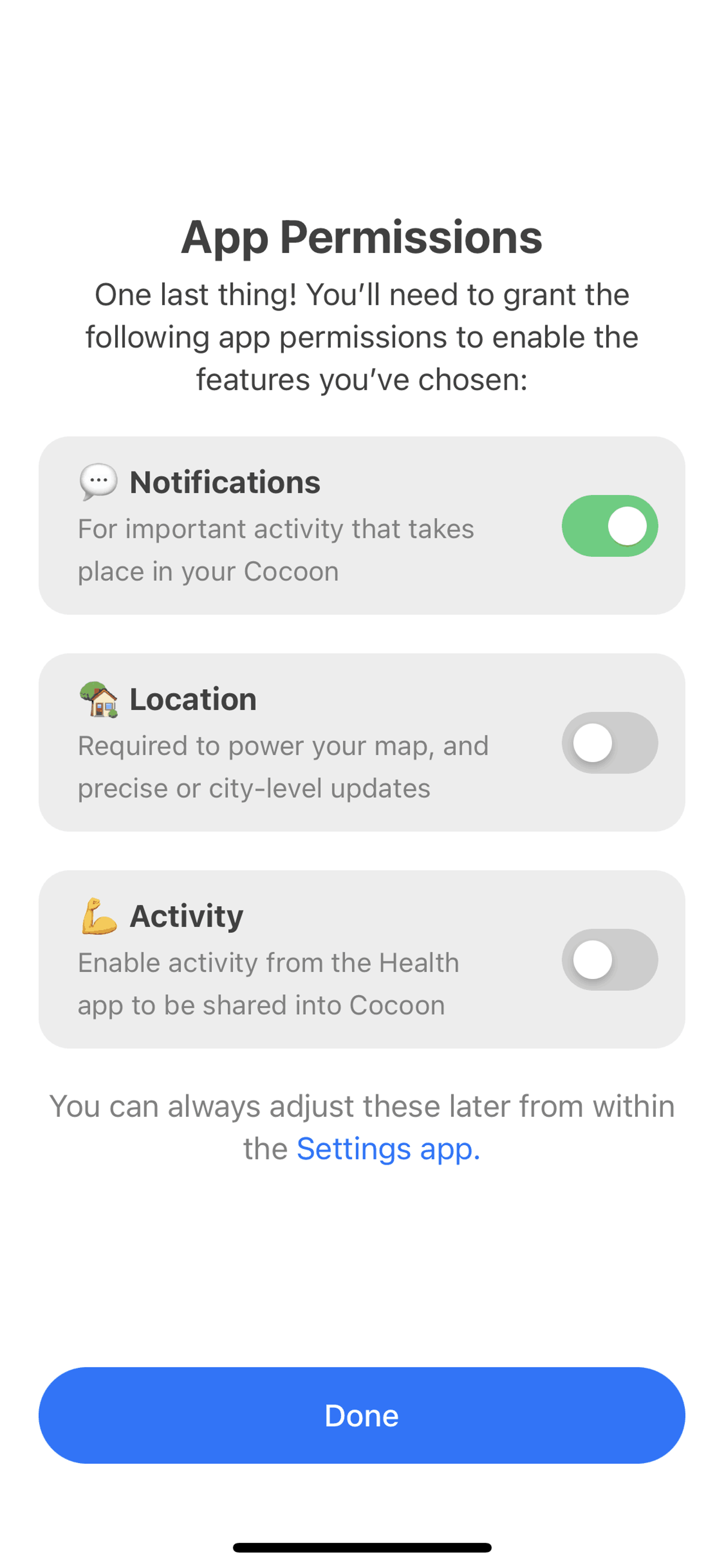 Cocoon iOS Lifestyle interface screenshot 6