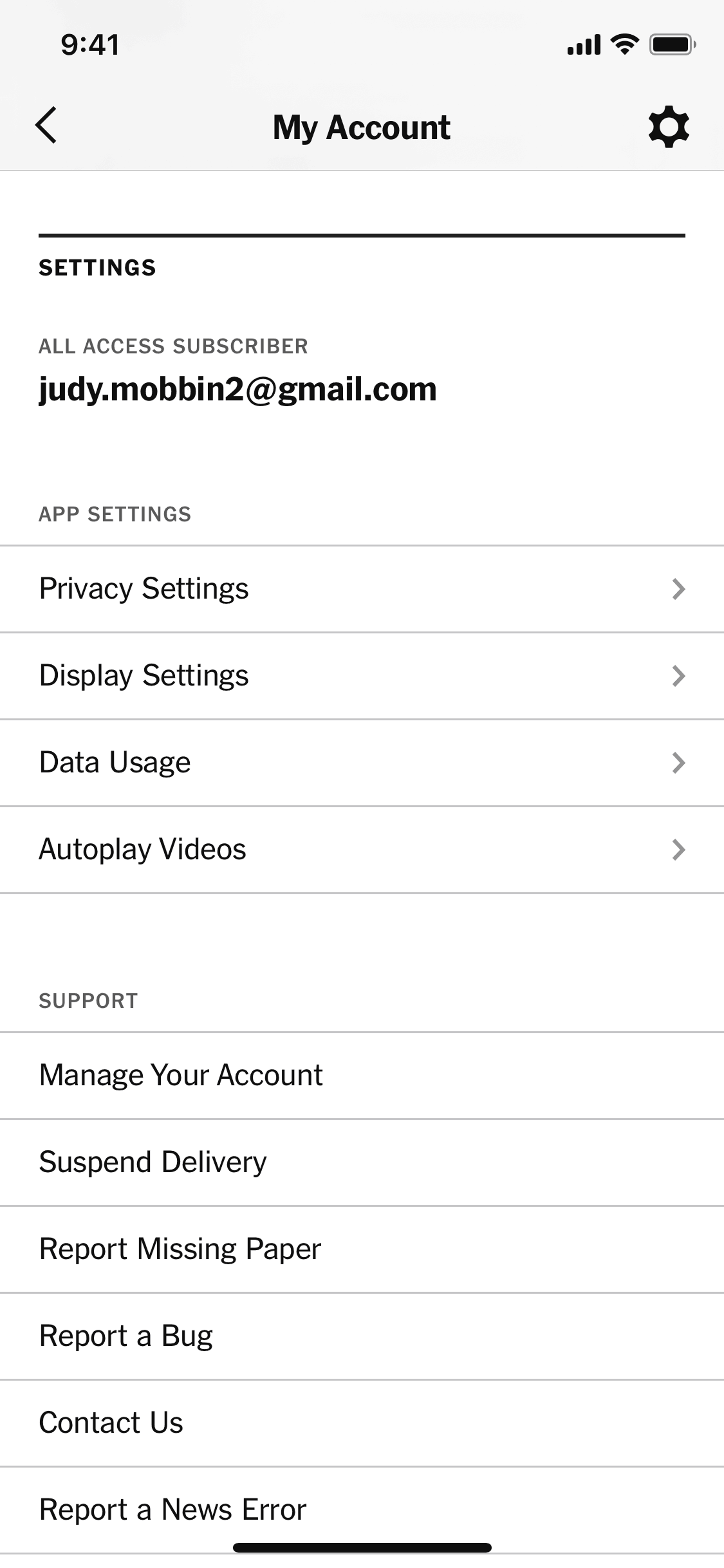 The New York Times iOS News interface screenshot 10