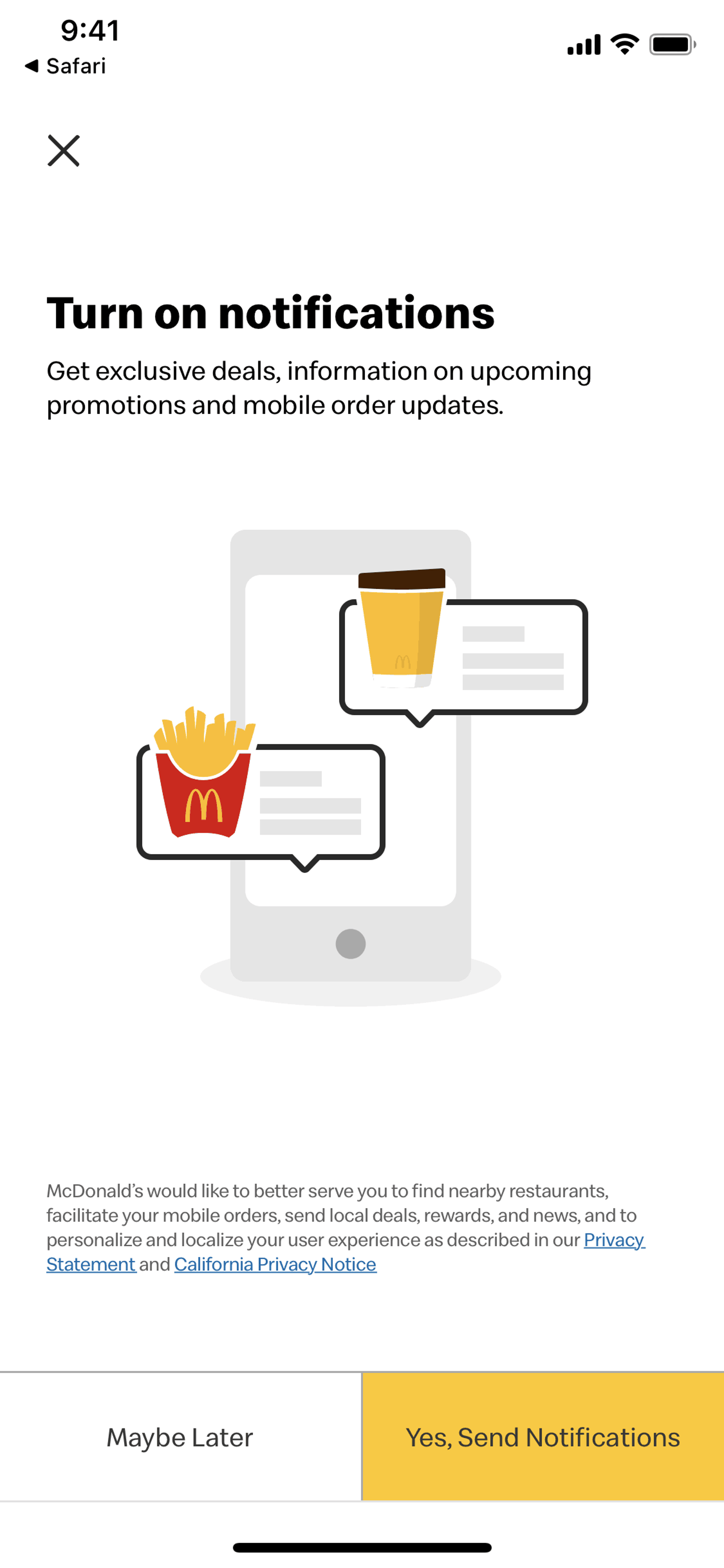 McDonald's iOS Food & Drink interface screenshot 15