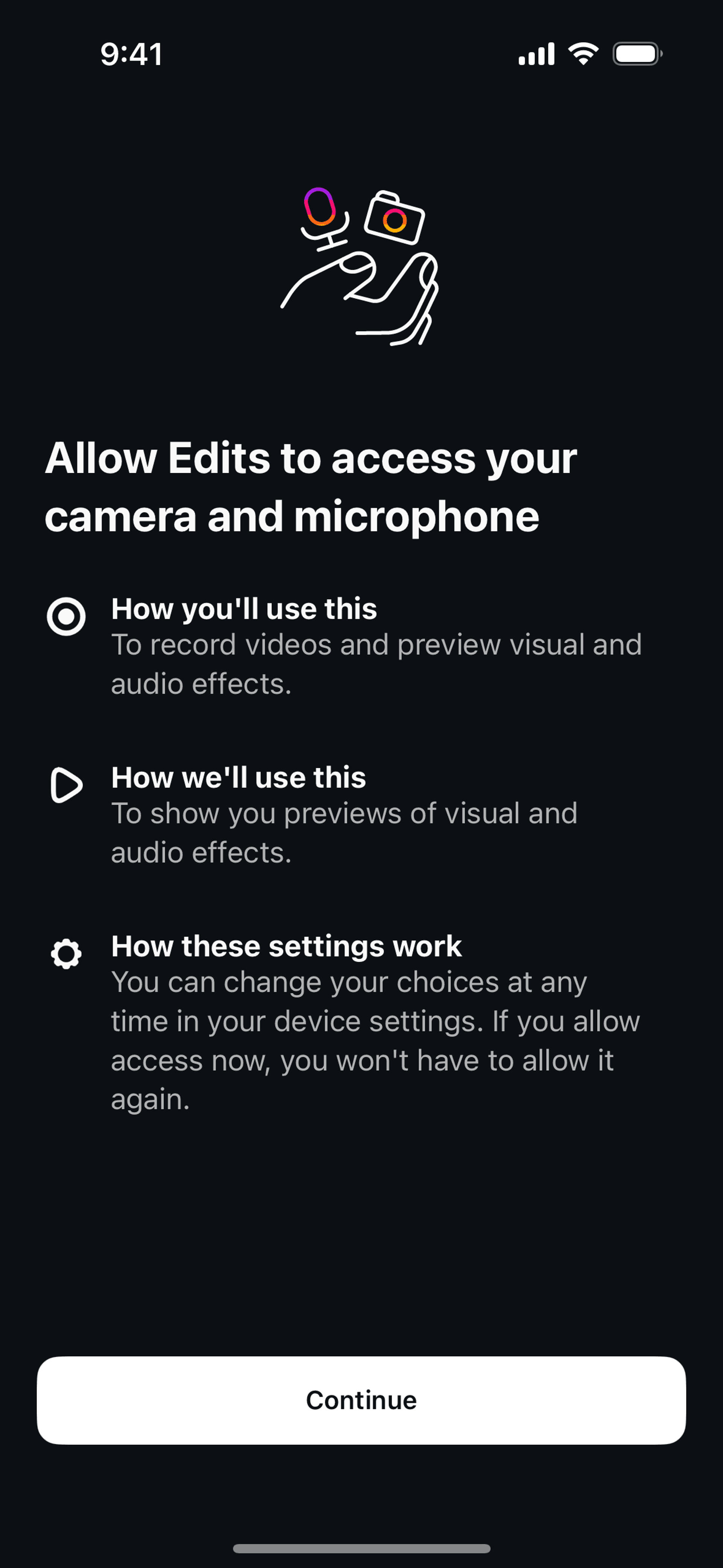 Edits iOS Photo & Video interface screenshot 24