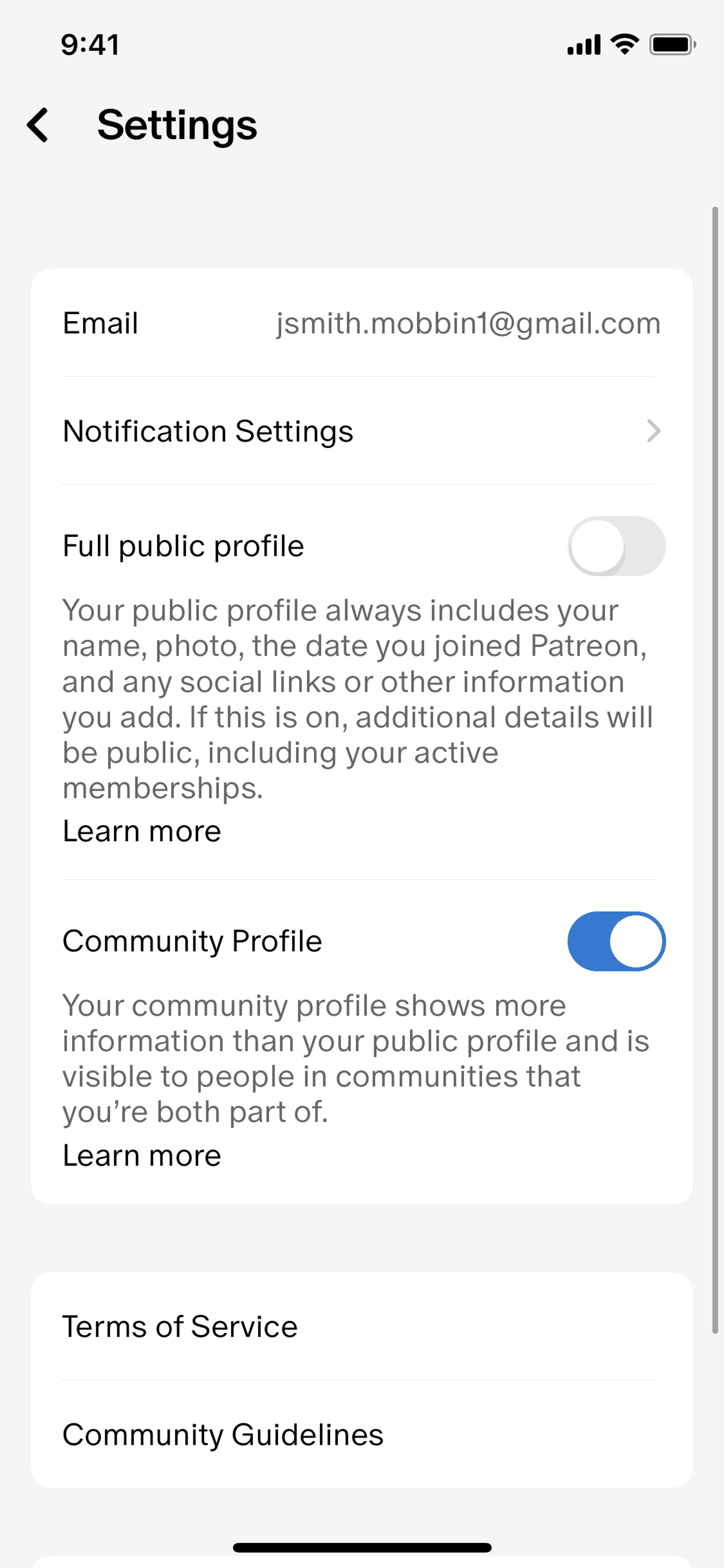 Patreon iOS Social Networking interface screenshot 7