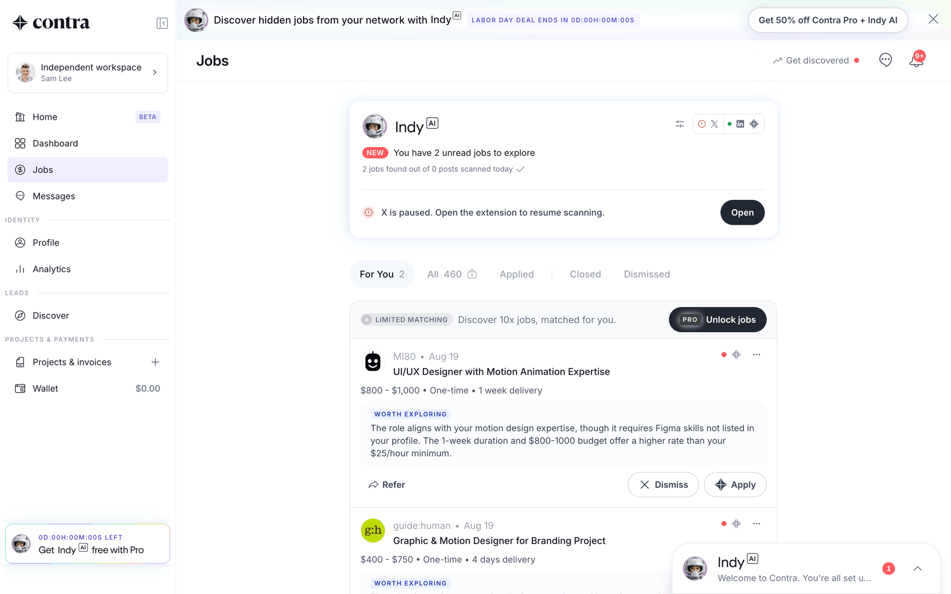 Onboarding (freelancer) on Contra (web) screen 15