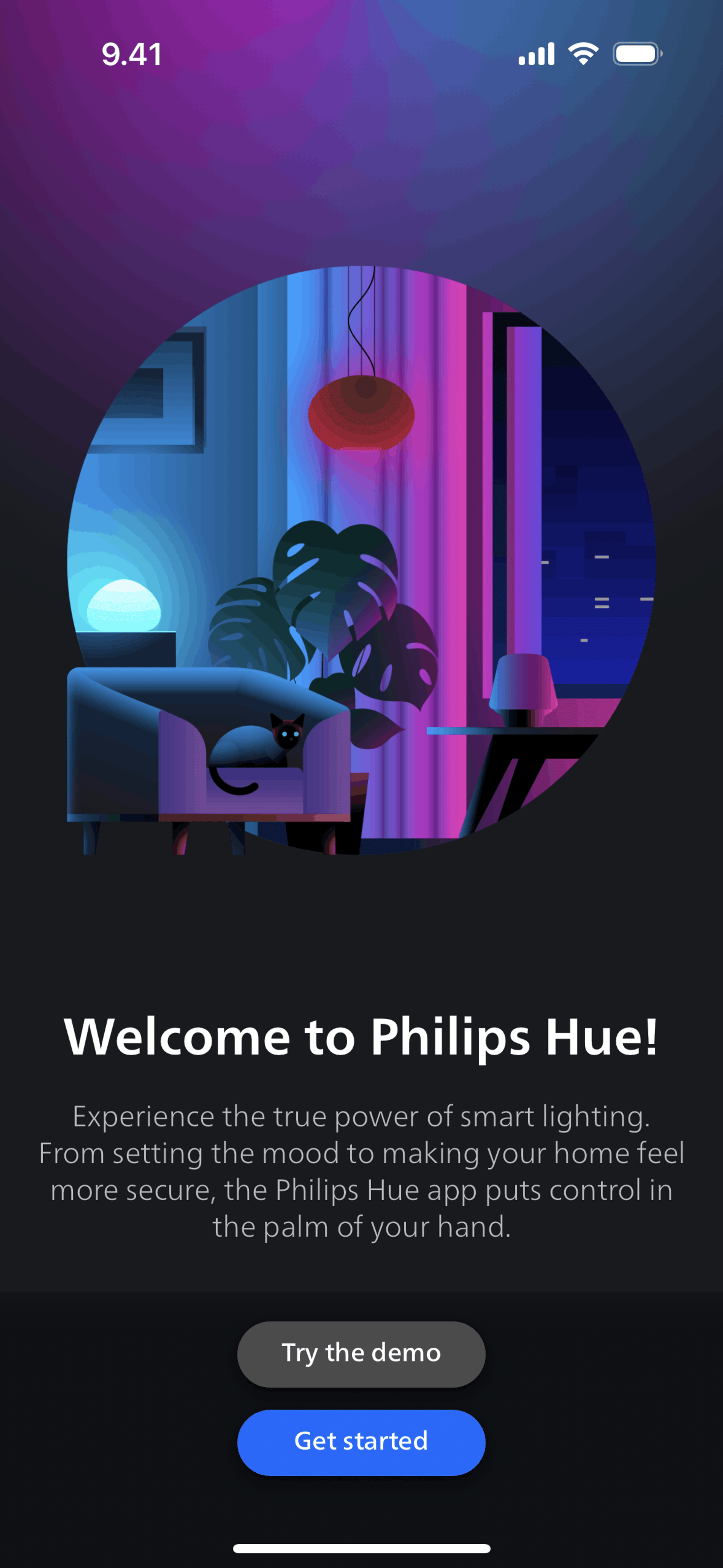 Philips Hue iOS Lifestyle interface screenshot 2