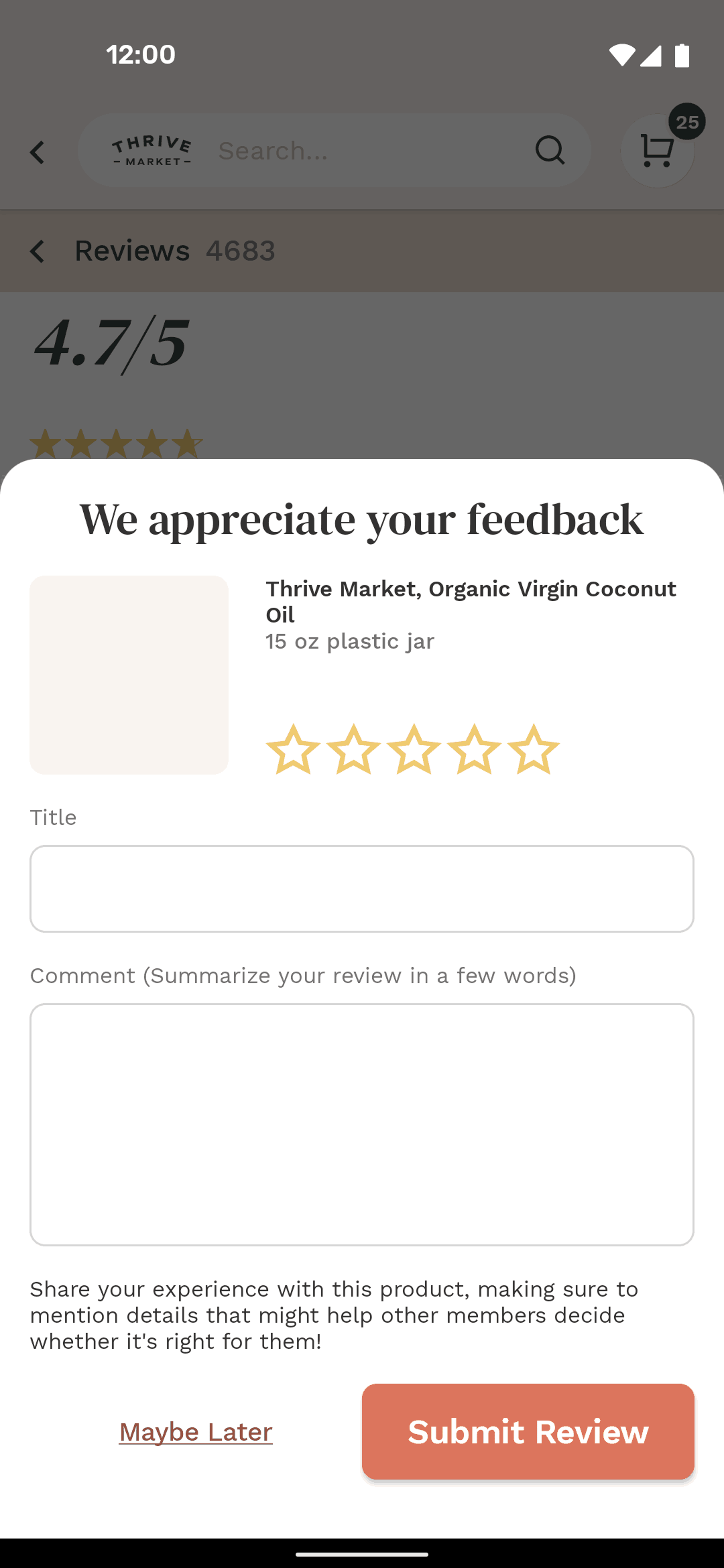 Thrive Market Android Shopping interface screenshot 16