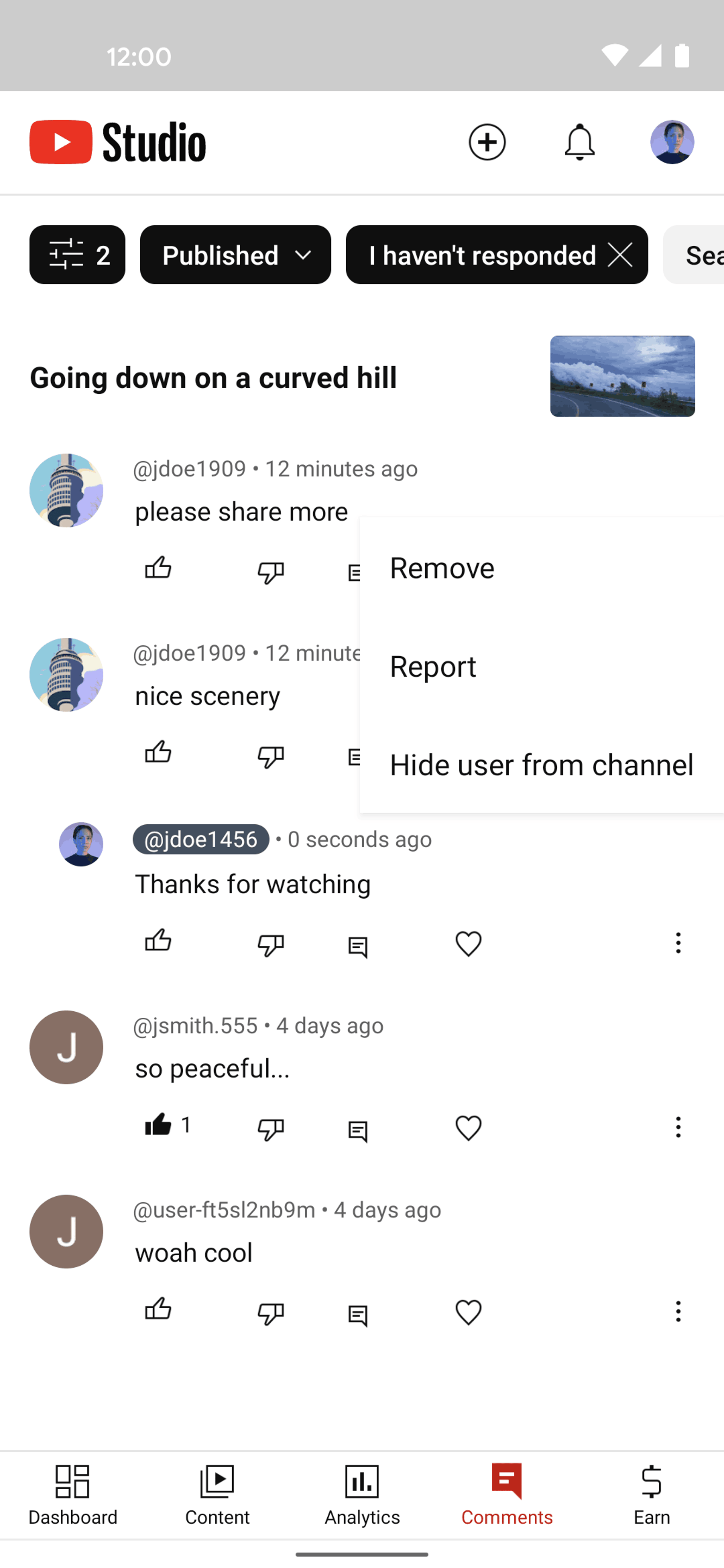 YouTube Studio Android Photo & Video interface screenshot 23
