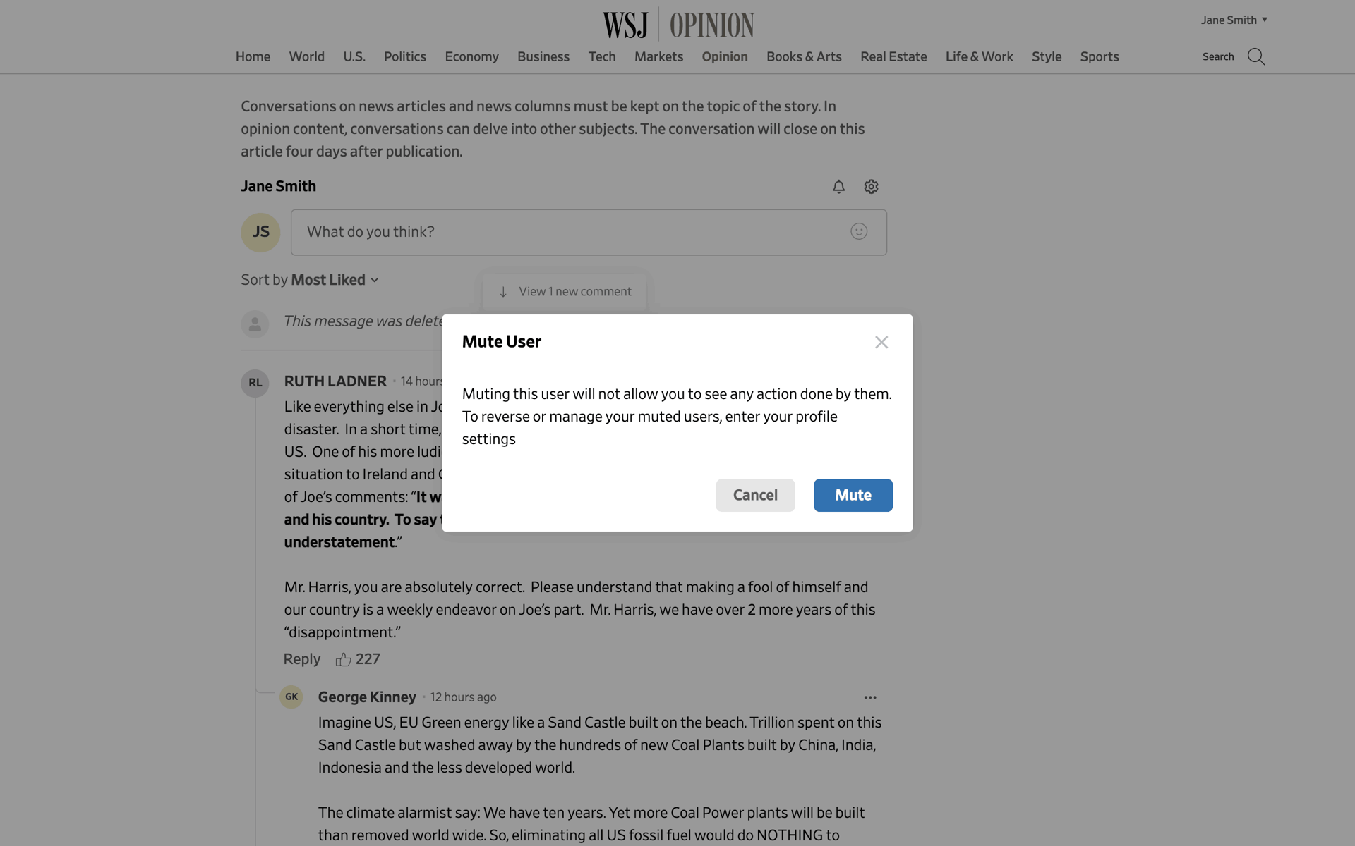 WSJ Web News interface screenshot 14