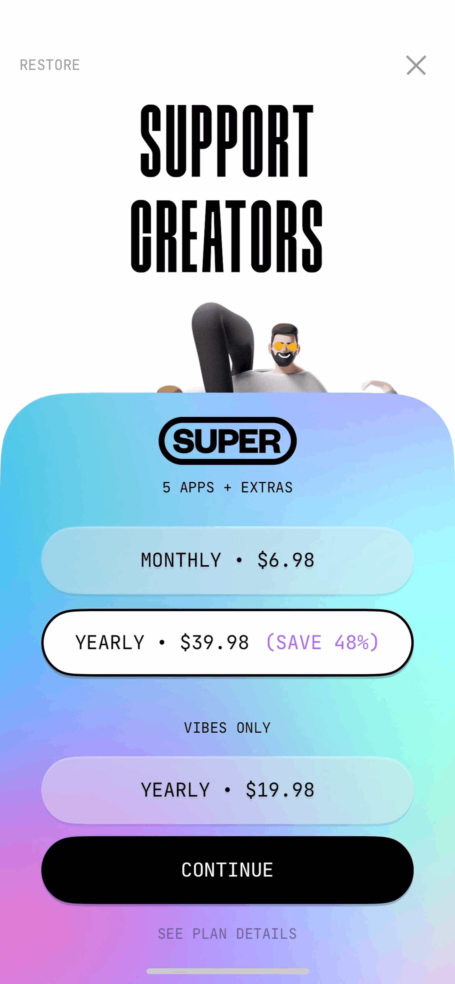 (Not Boring) Vibes iOS Health & Fitness interface screenshot 21