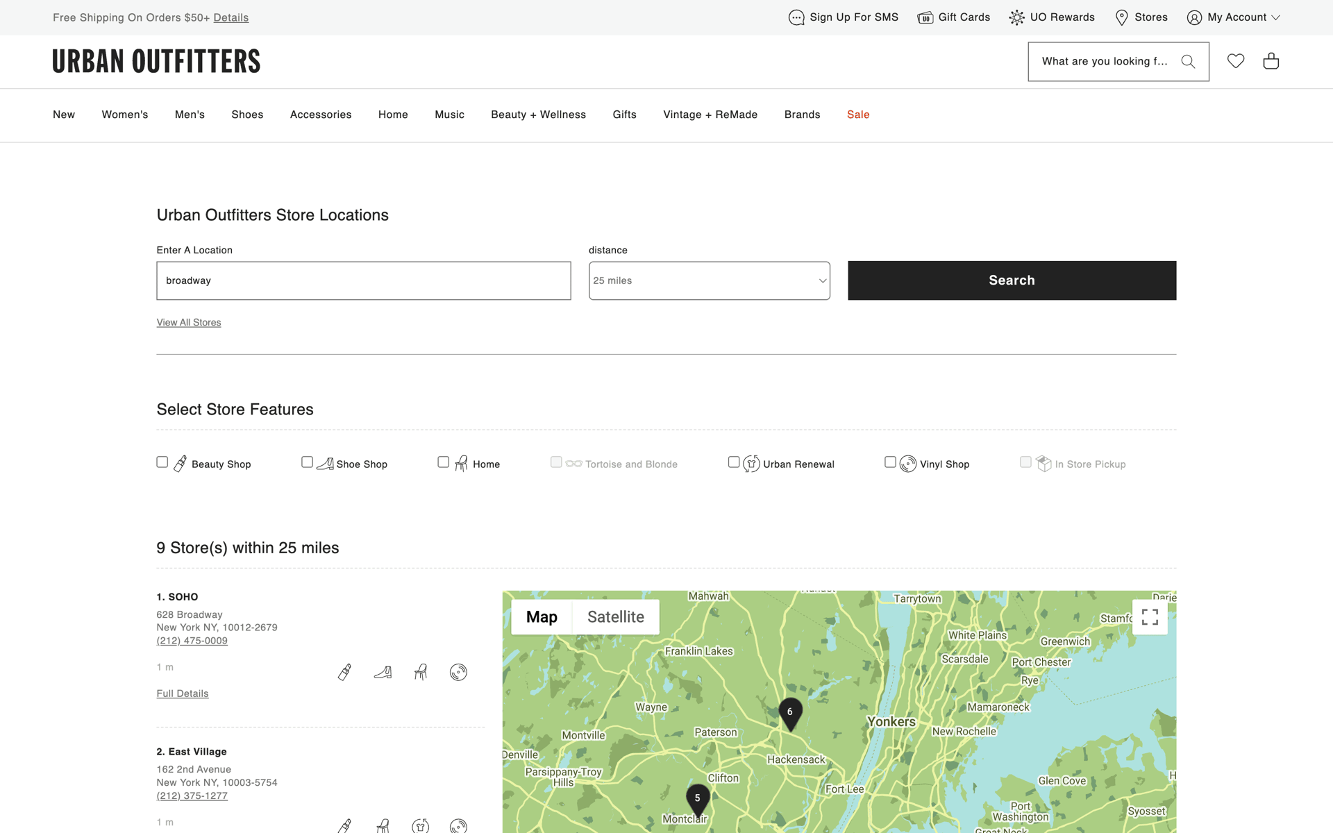Urban Outfitters Web Shopping interface screenshot 8